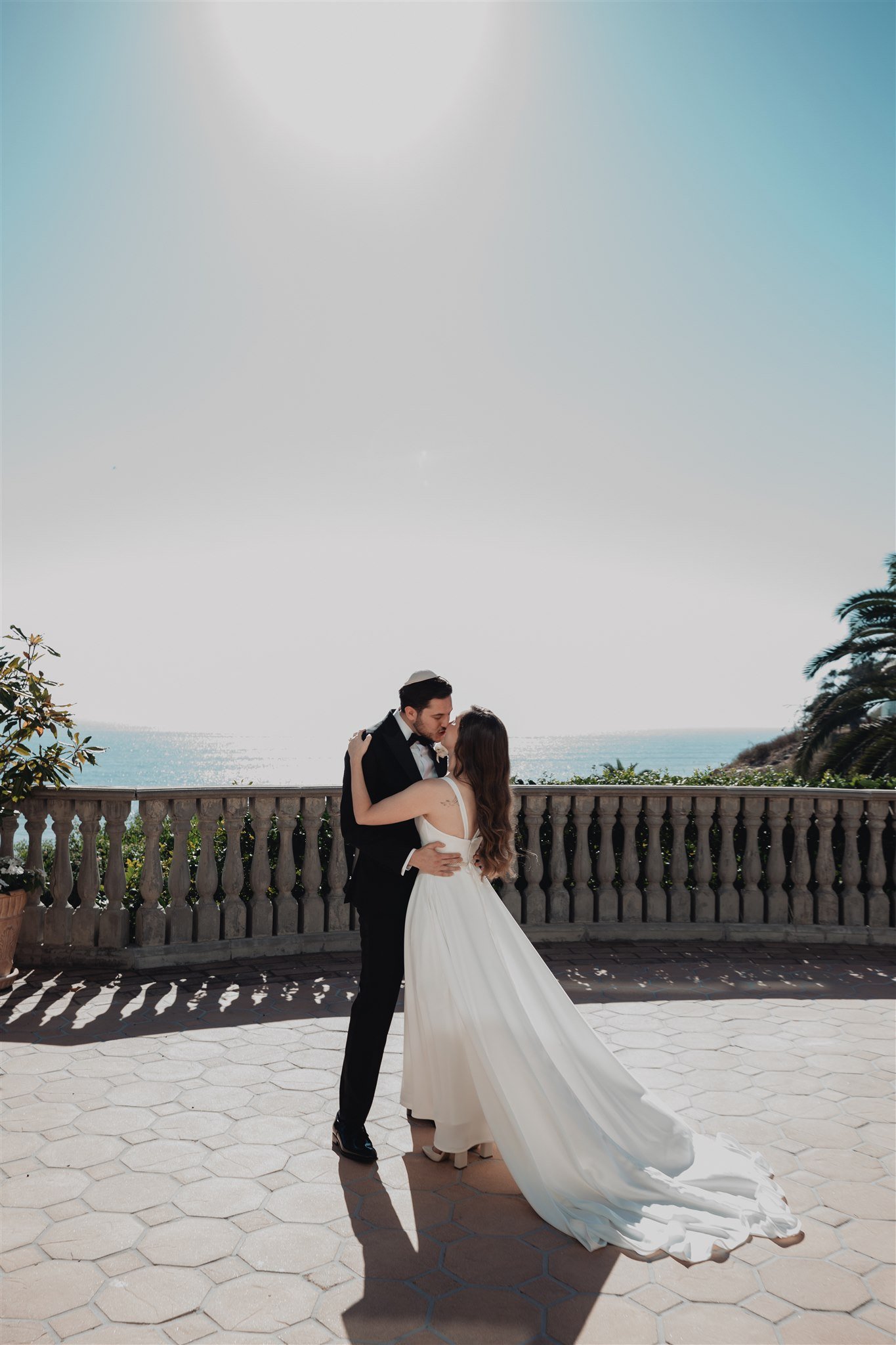 Bride &amp; Groom Portrait at Bel Air Bay Club photo taken by Lulan Studio