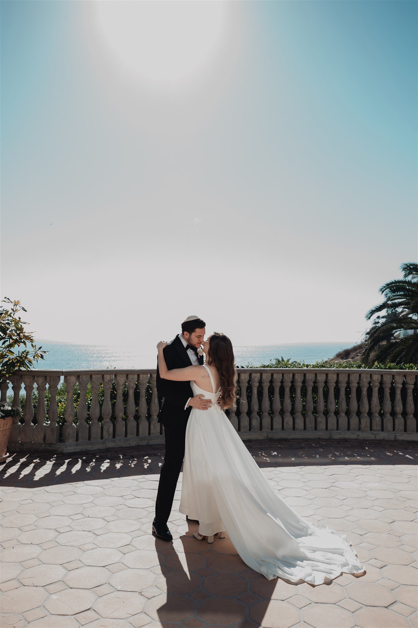 Bride &amp; Groom Portrait at Bel Air Bay Club photo taken by Lulan Studio