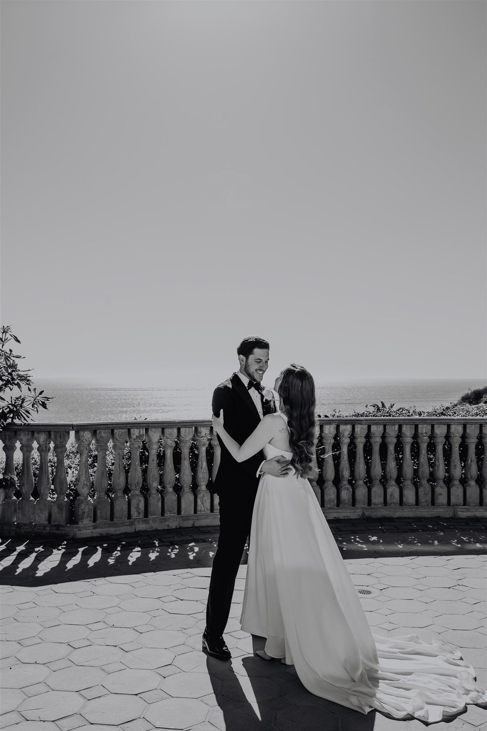 Bride &amp; Groom Portrait at Bel Air Bay Club photo taken by Lulan Studio