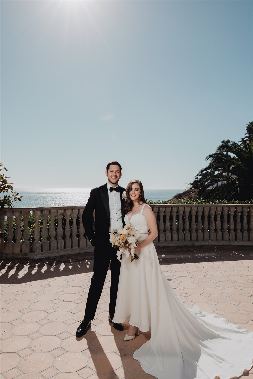 Bride &amp; Groom Portrait at Bel Air Bay Club photo taken by Lulan Studio