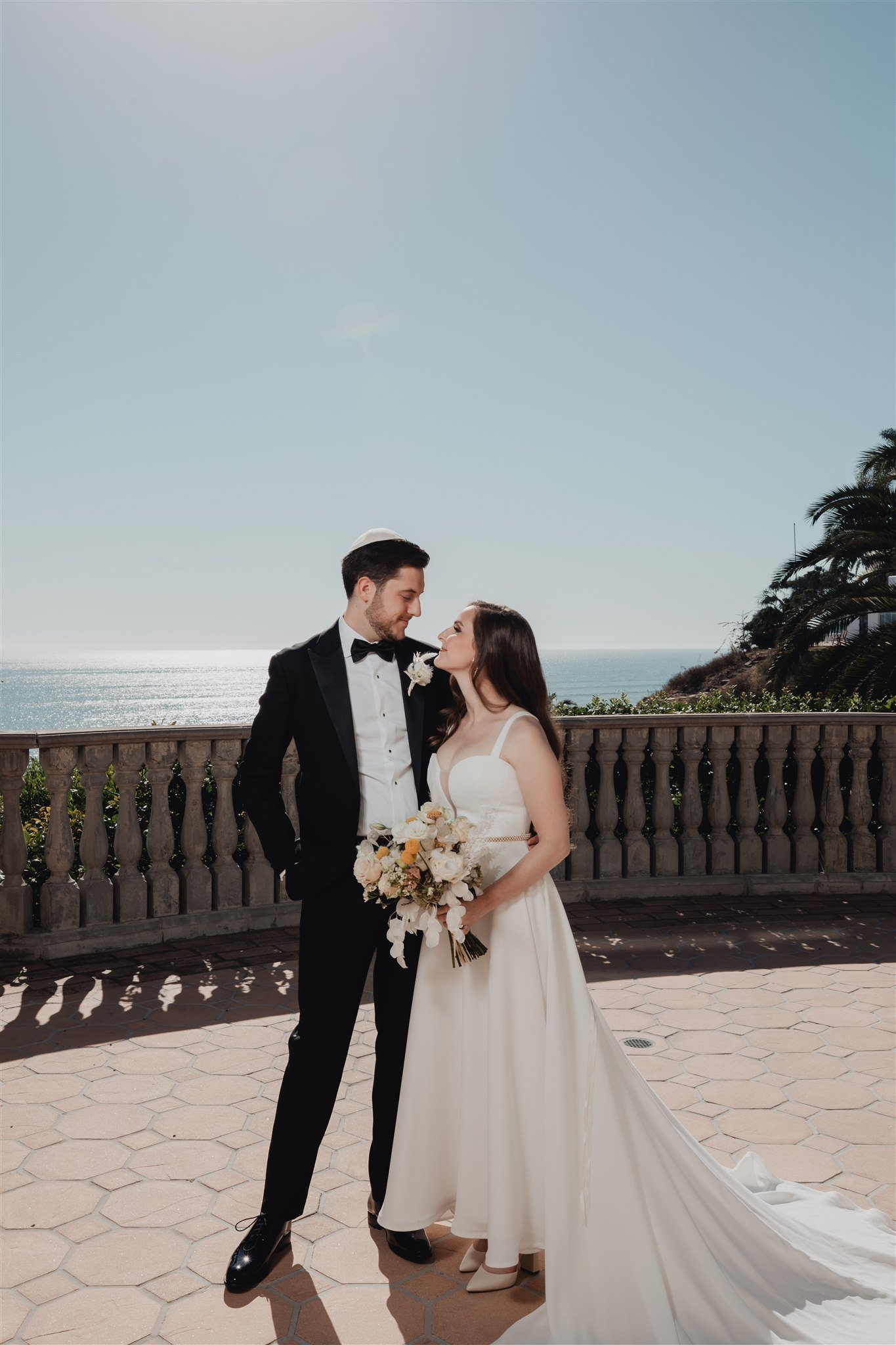 Bride &amp; Groom Portrait at Bel Air Bay Club photo taken by Lulan Studio