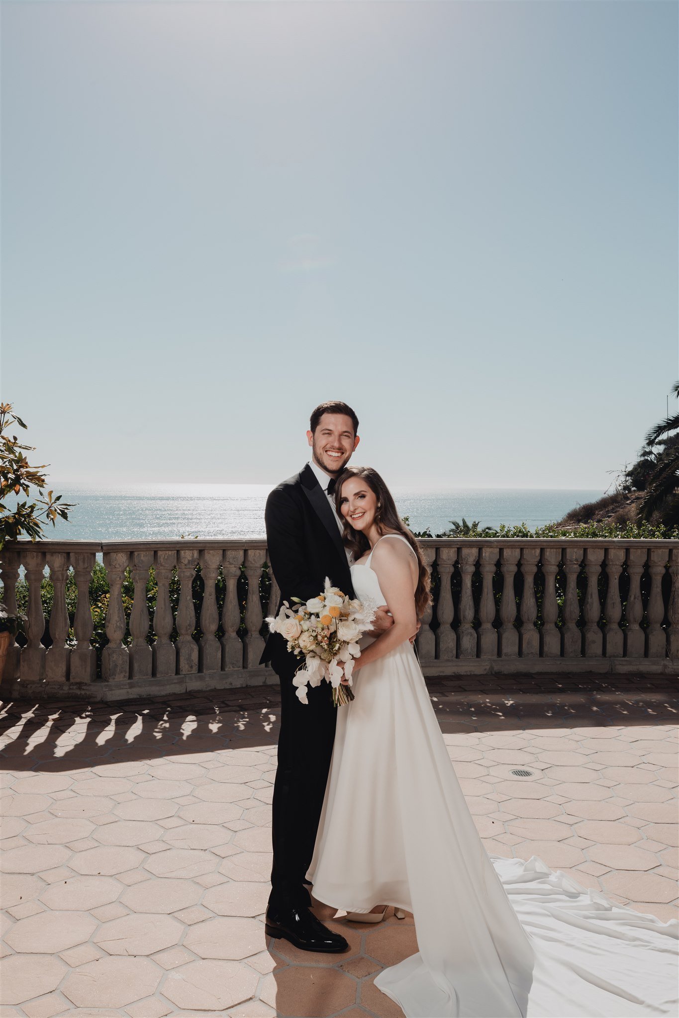 Bride &amp; Groom Portrait at Bel Air Bay Club photo taken by Lulan Studio