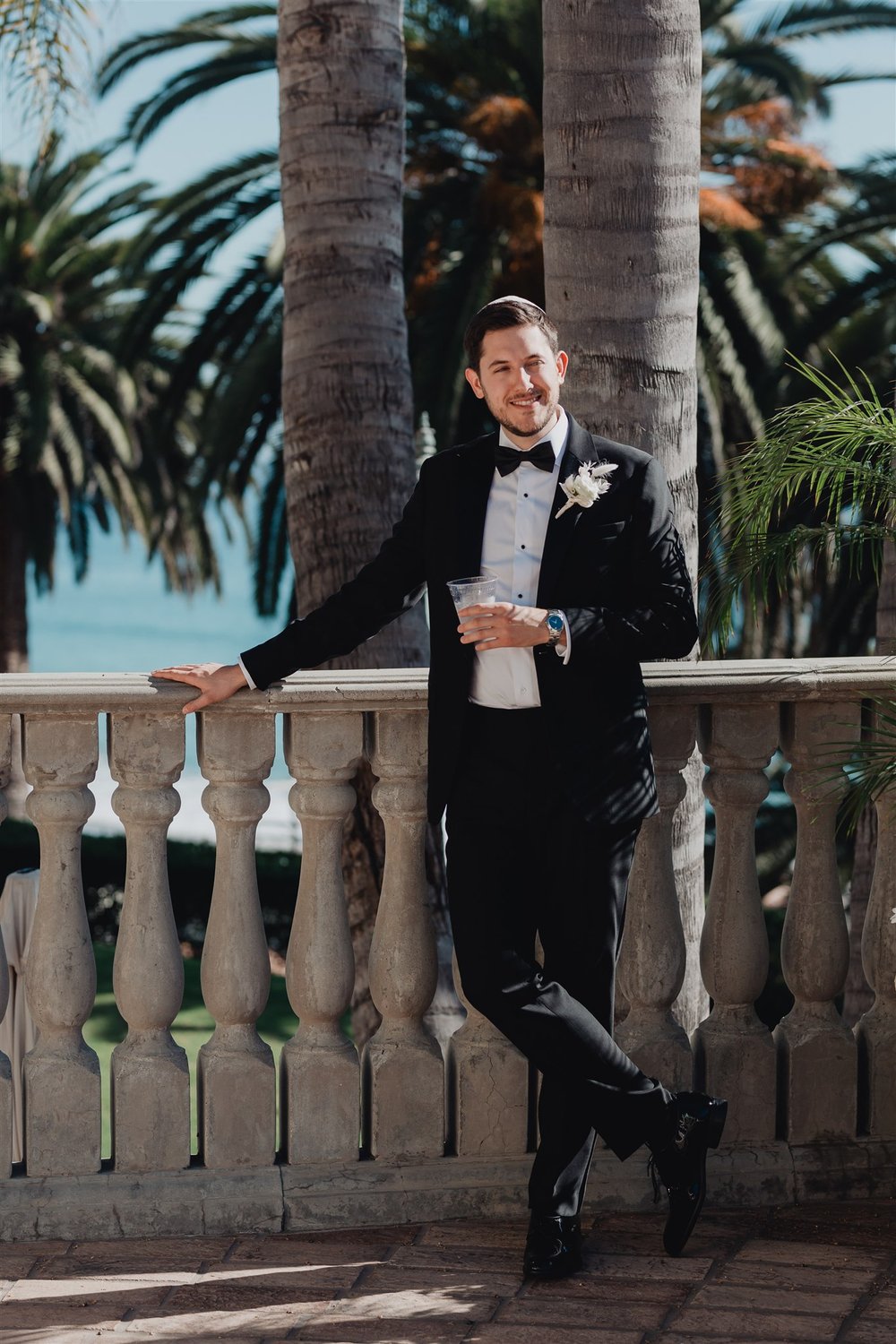 Bride &amp; Groom Portrait at Bel Air Bay Club photo taken by Lulan Studio