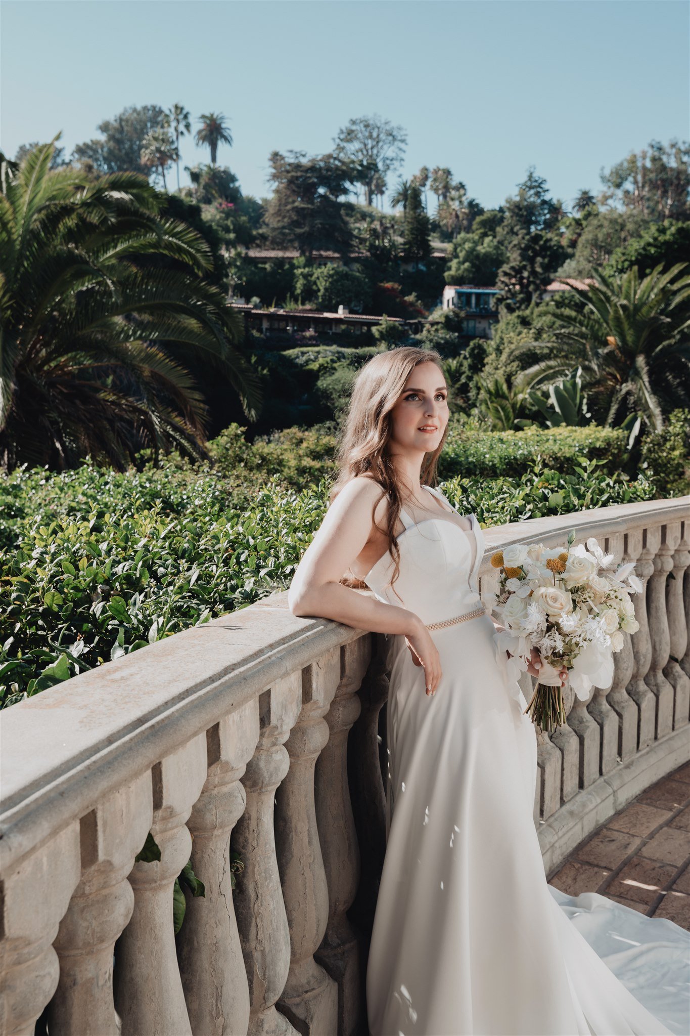 Bride &amp; Groom Portrait at Bel Air Bay Club photo taken by Lulan Studio