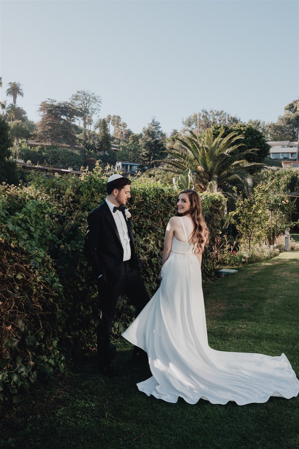 Bride &amp; Groom Portrait at Bel Air Bay Club photo taken by Lulan Studio