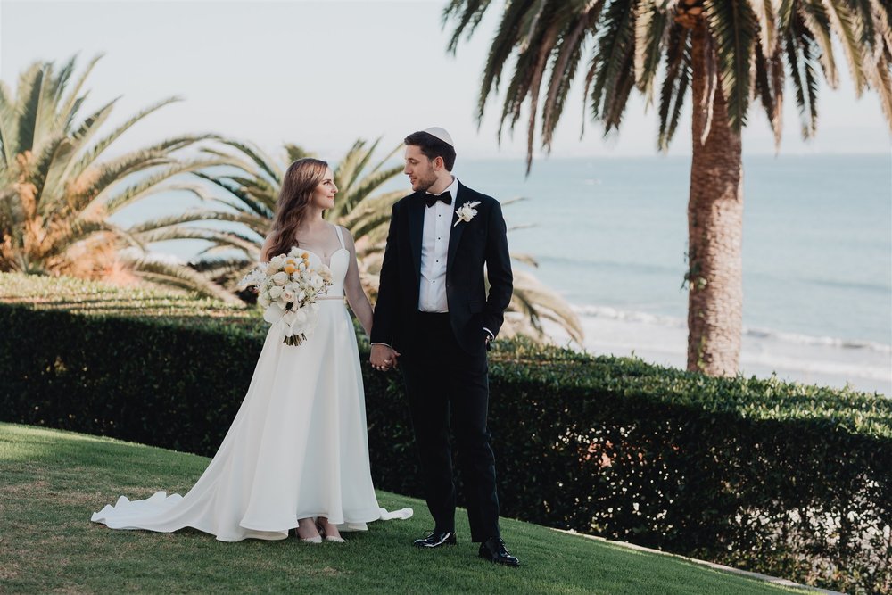 Bride &amp; Groom Portrait at Bel Air Bay Club photo taken by Lulan Studio