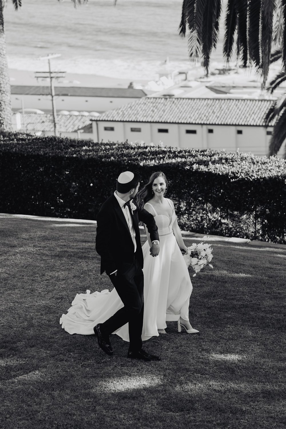 Bride &amp; Groom Portrait at Bel Air Bay Club photo taken by Lulan Studio