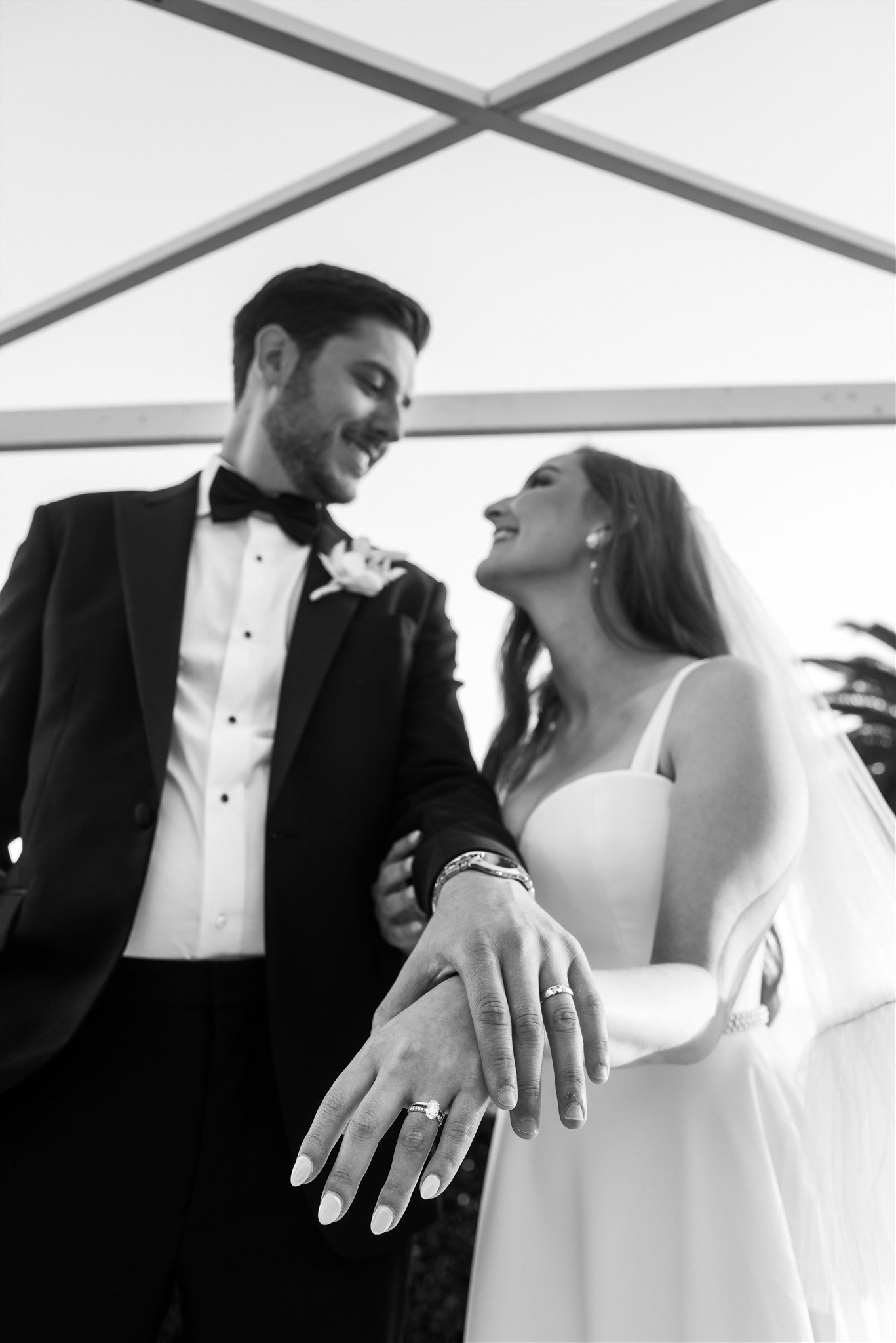 Bride &amp; Groom Portrait at Bel Air Bay Club photo taken by Lulan Studio