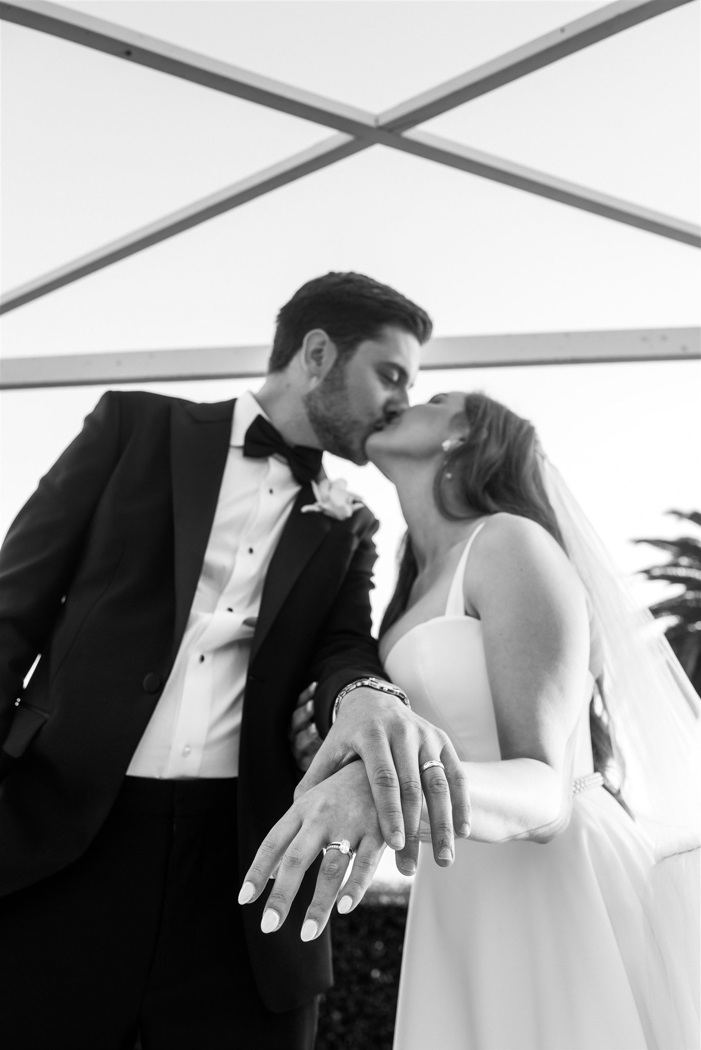 Bride &amp; Groom Portrait at Bel Air Bay Club photo taken by Lulan Studio