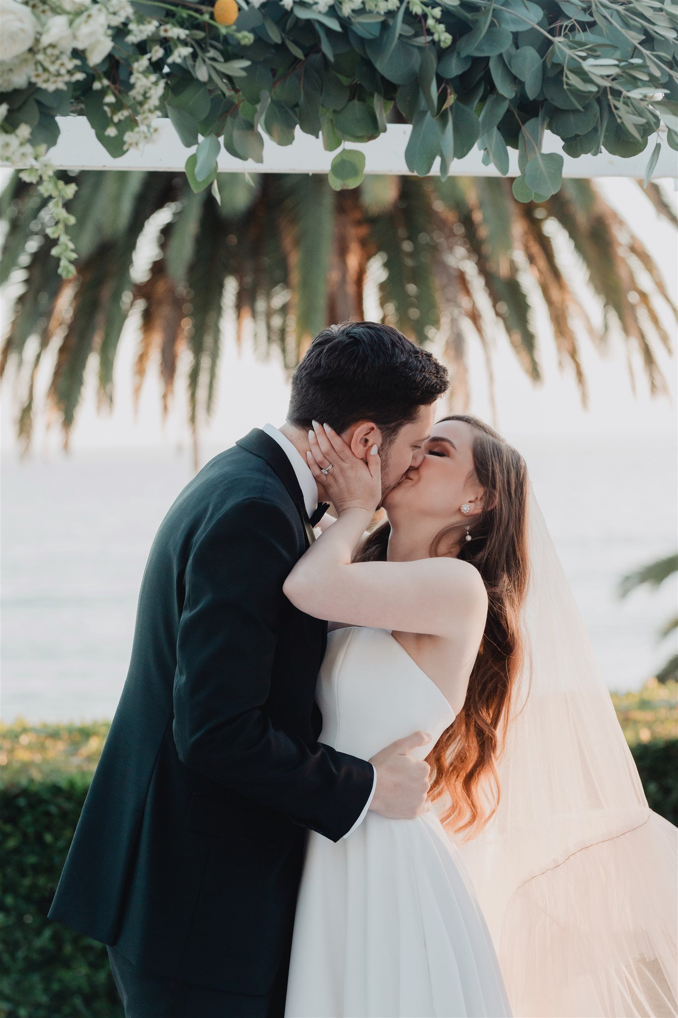 Bride &amp; Groom Portrait at Bel Air Bay Club photo taken by Lulan Studio