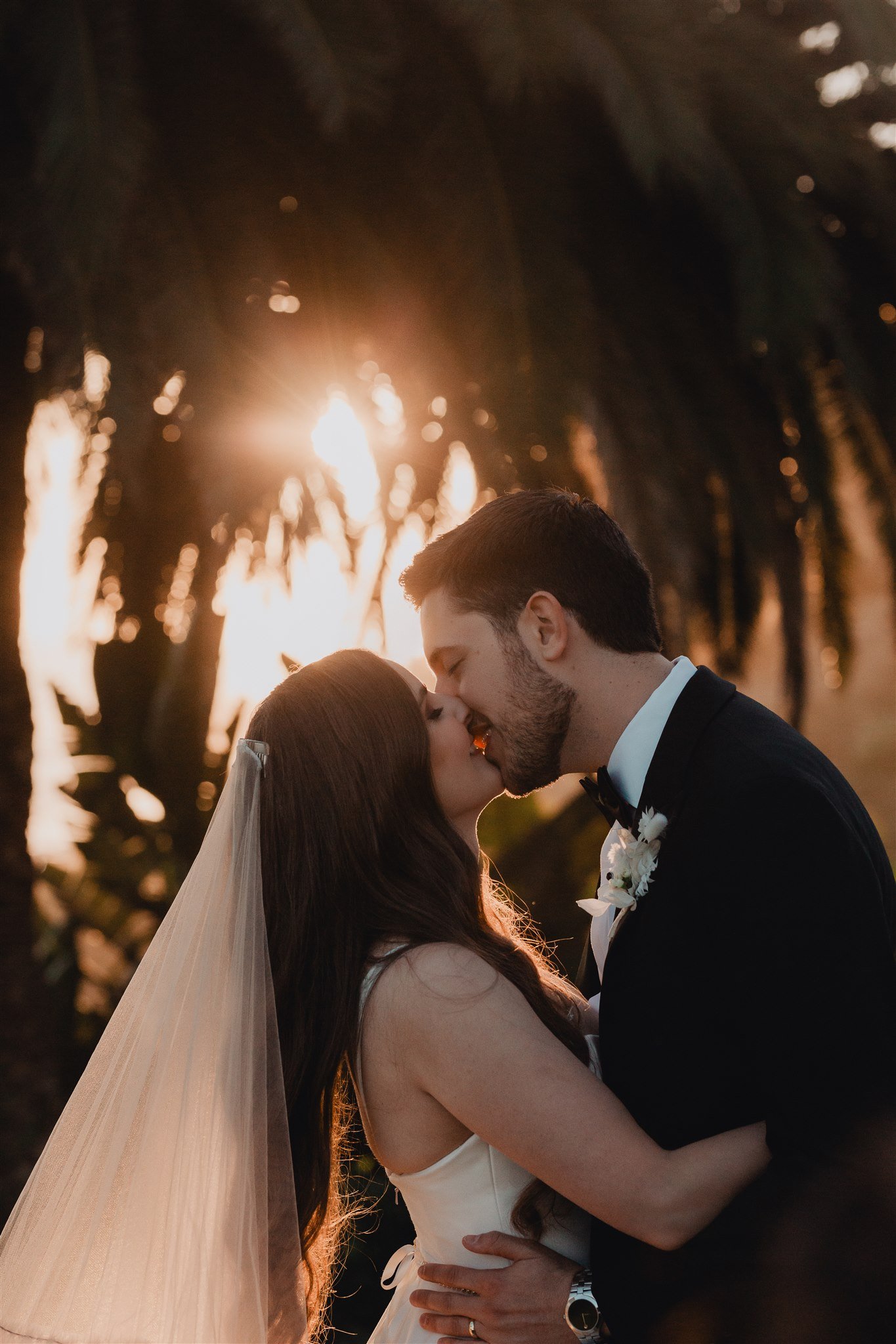 Bride &amp; Groom Portrait at Bel Air Bay Club photo taken by Lulan Studio