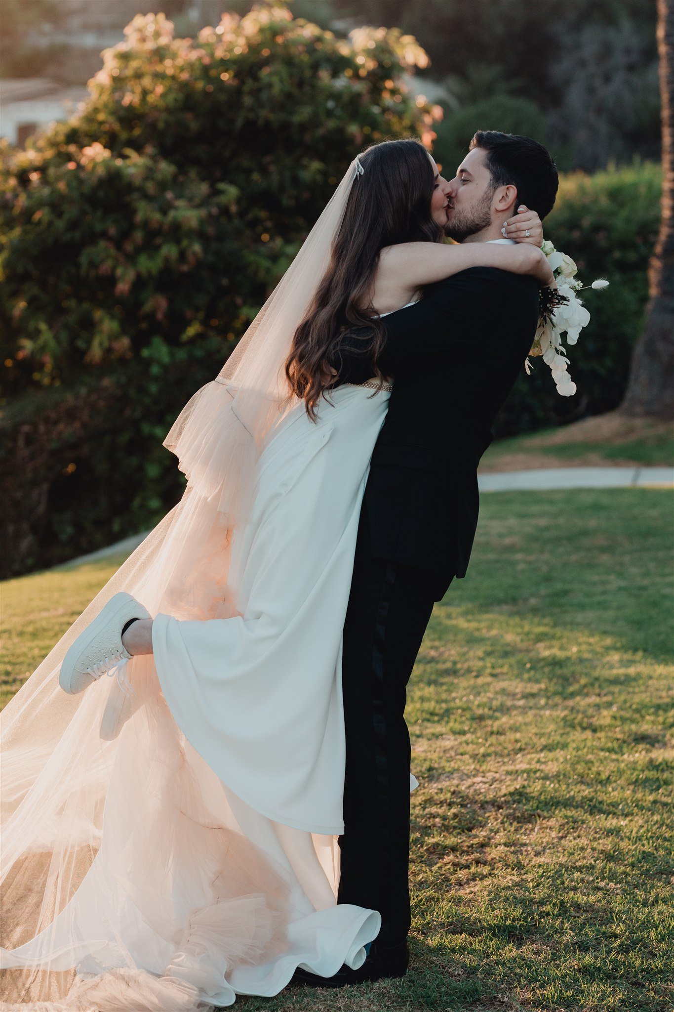 Bride &amp; Groom Portrait at Bel Air Bay Club photo taken by Lulan Studio