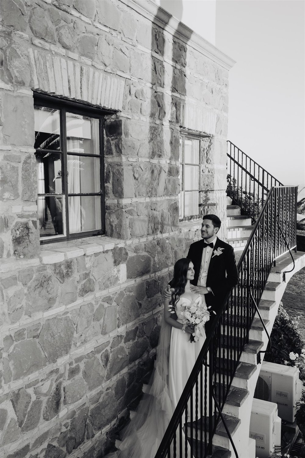 Bride &amp; Groom Portrait at Bel Air Bay Club photo taken by Lulan Studio