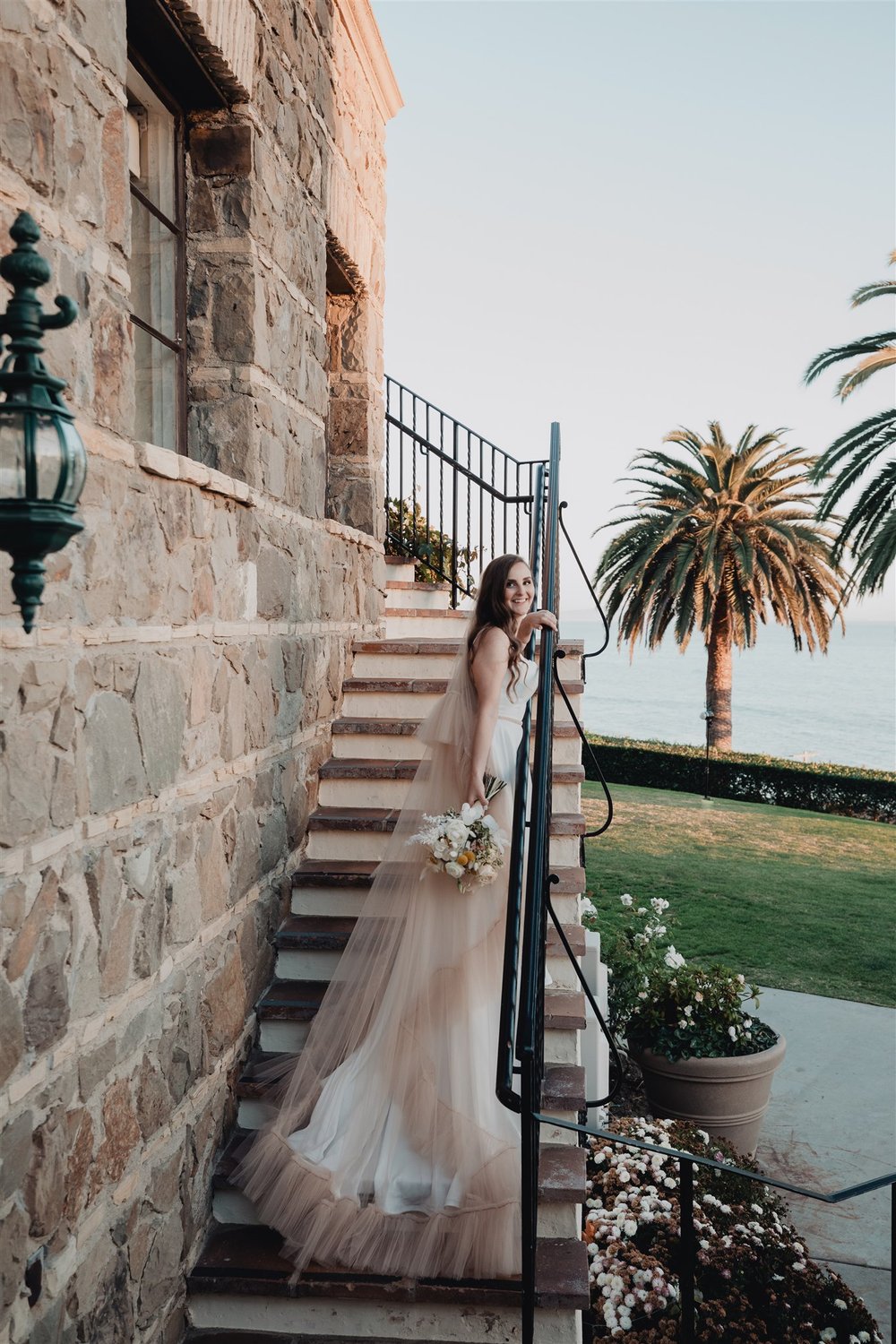 Bride &amp; Groom Portrait at Bel Air Bay Club photo taken by Lulan Studio