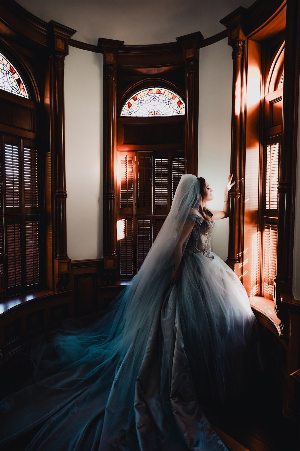 Bride Portrait at Newhall Mansion taken by Lulan Studio