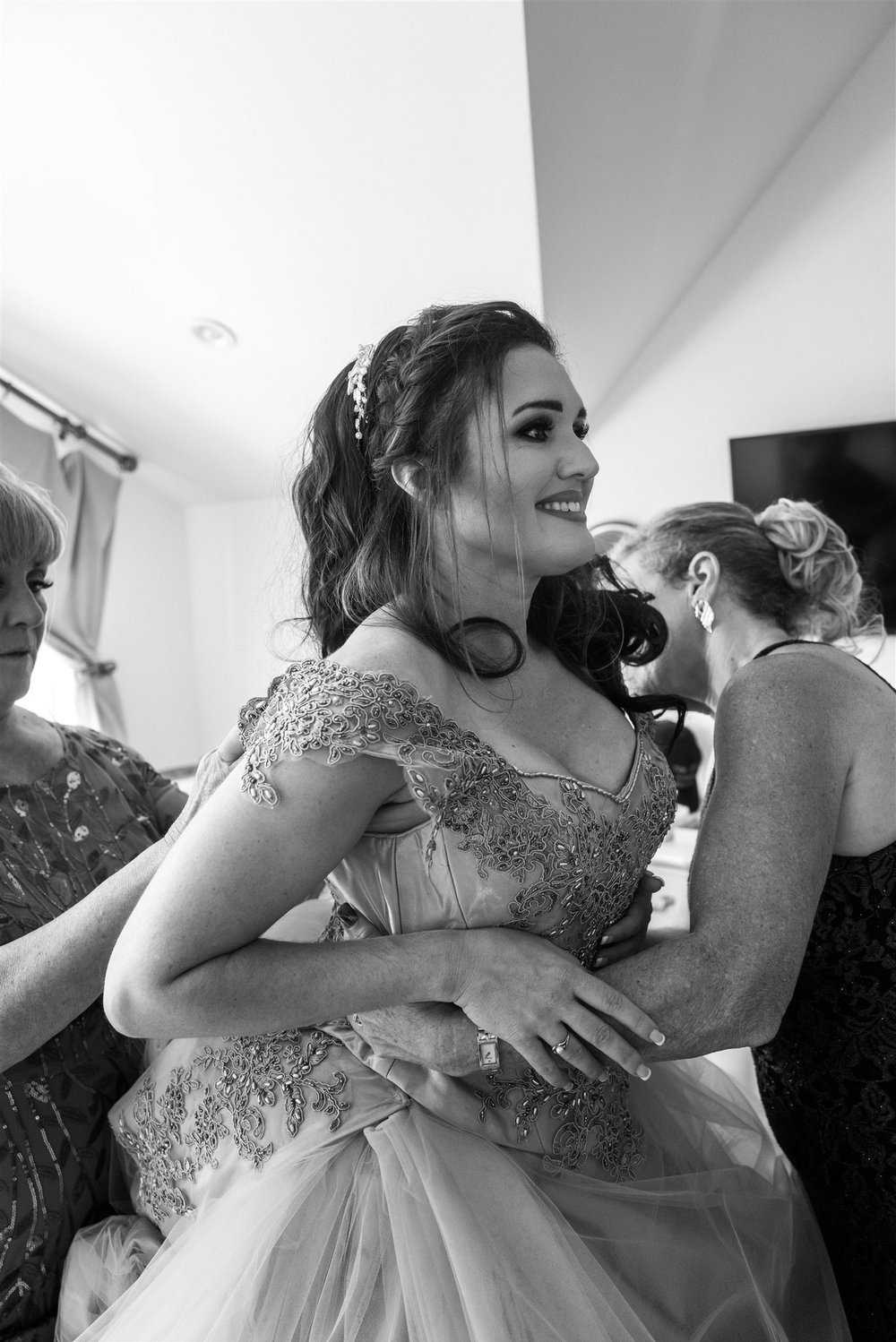 Bride Getting Ready at Newhall Mansion