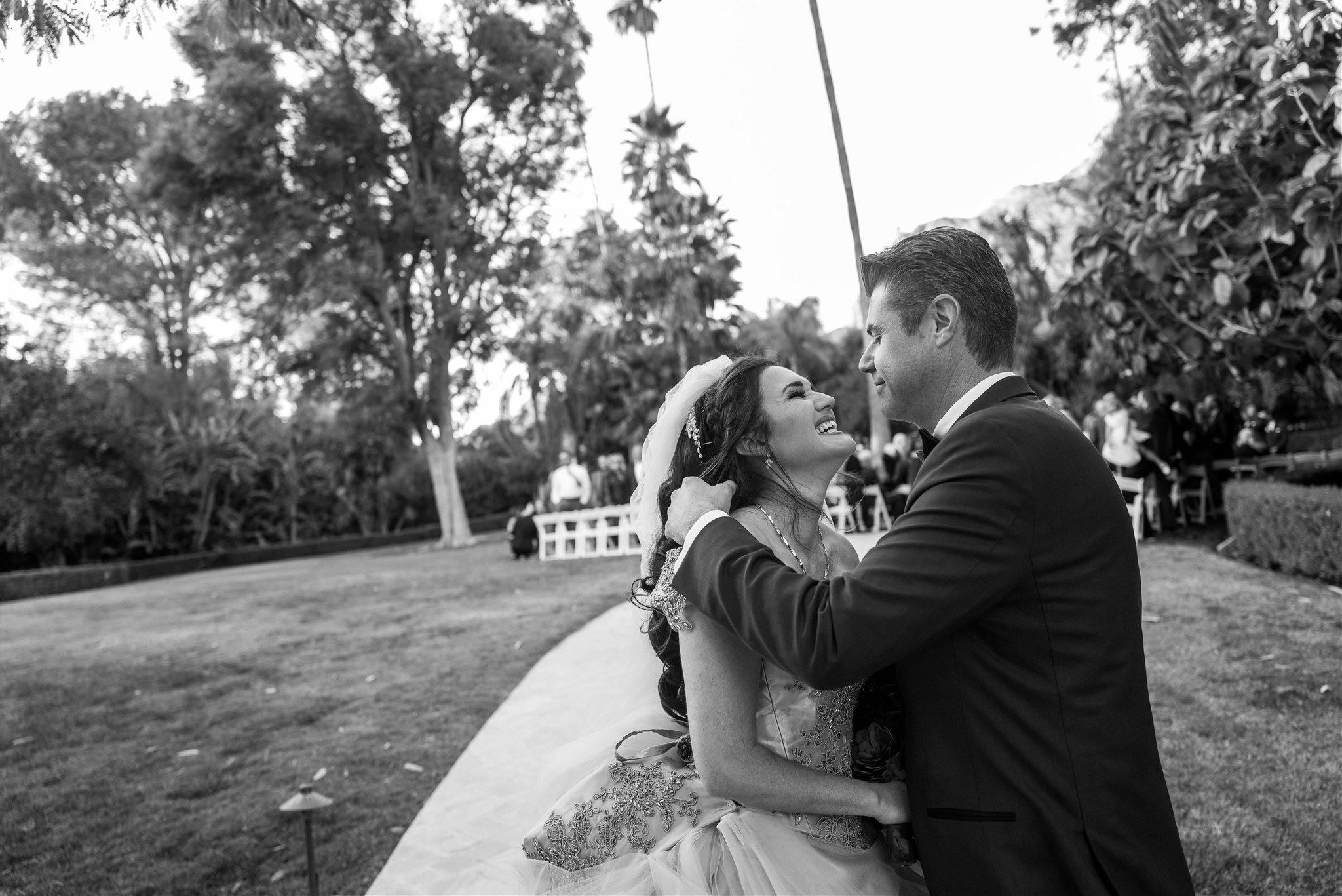 Bride &amp; Groom Wedding Portrait at Newhall Mansion taken by Lulan Studio