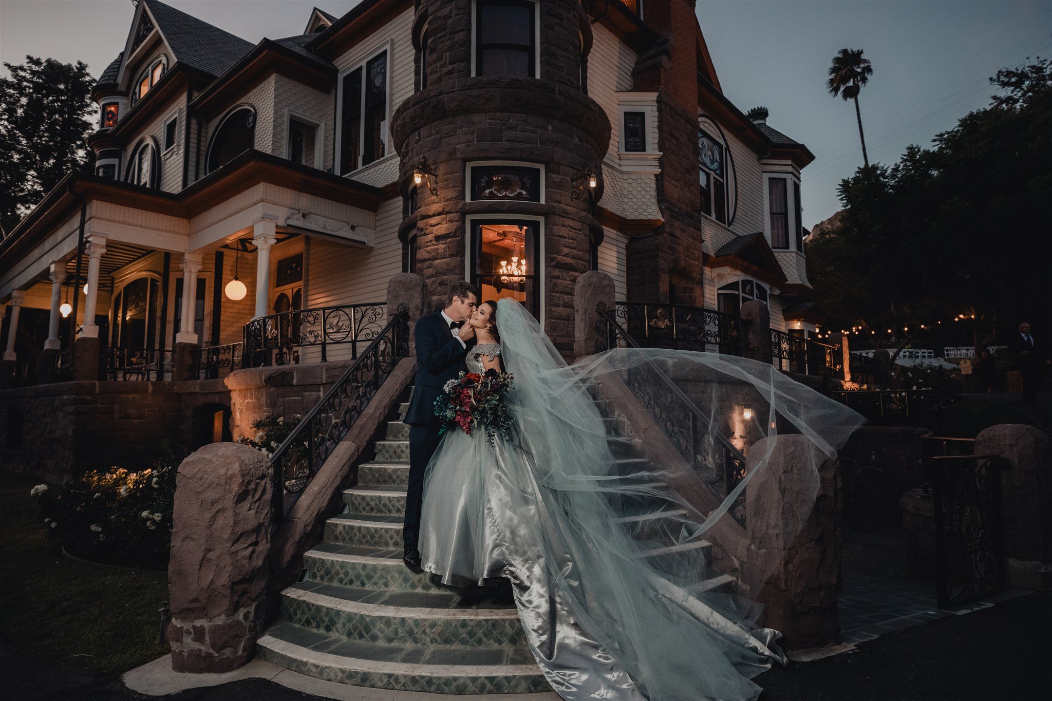 Bride &amp; Groom Wedding Portrait at Newhall Mansion taken by Lulan Studio