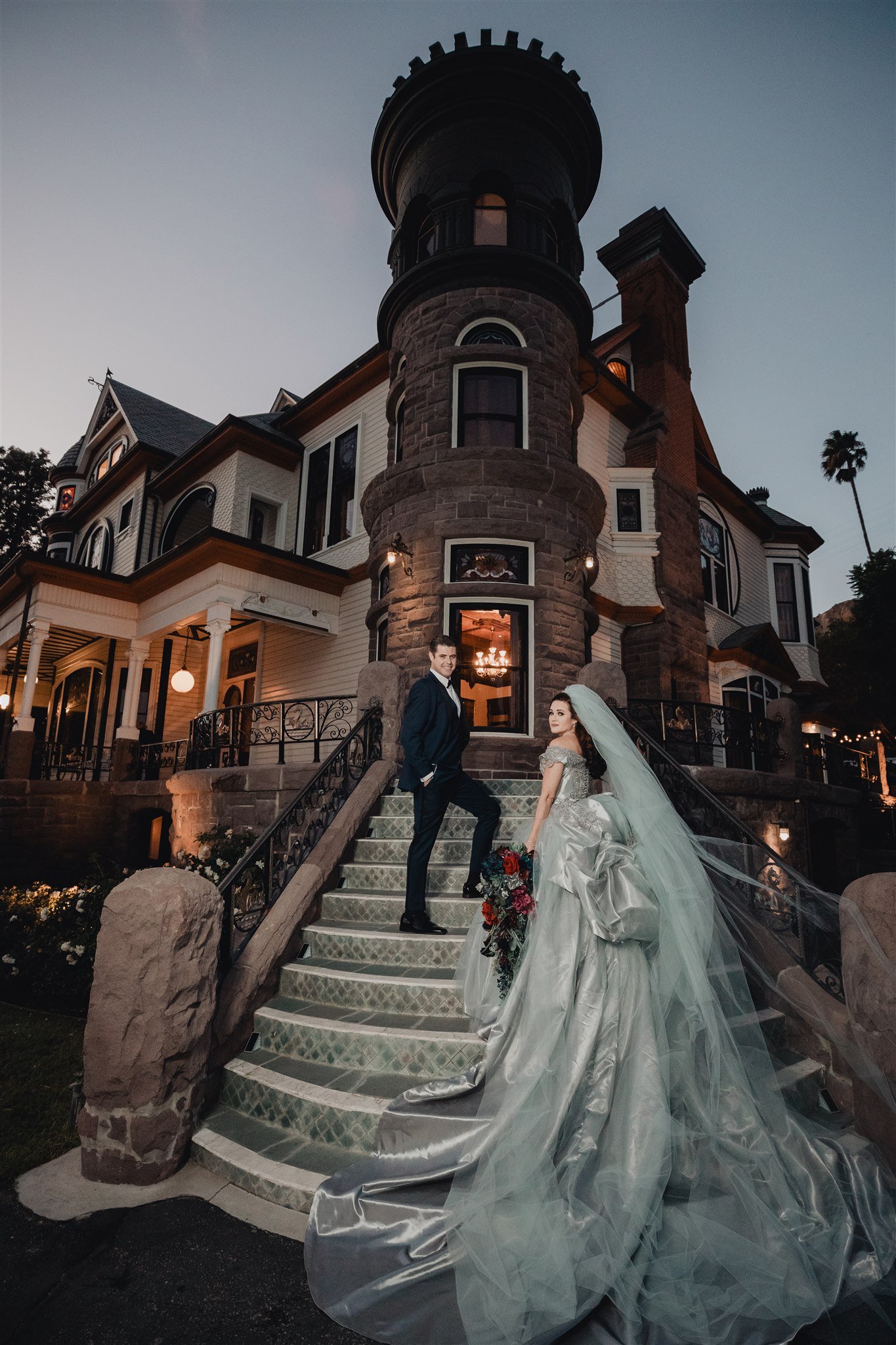 Bride &amp; Groom Wedding Portrait at Newhall Mansion taken by Lulan Studio