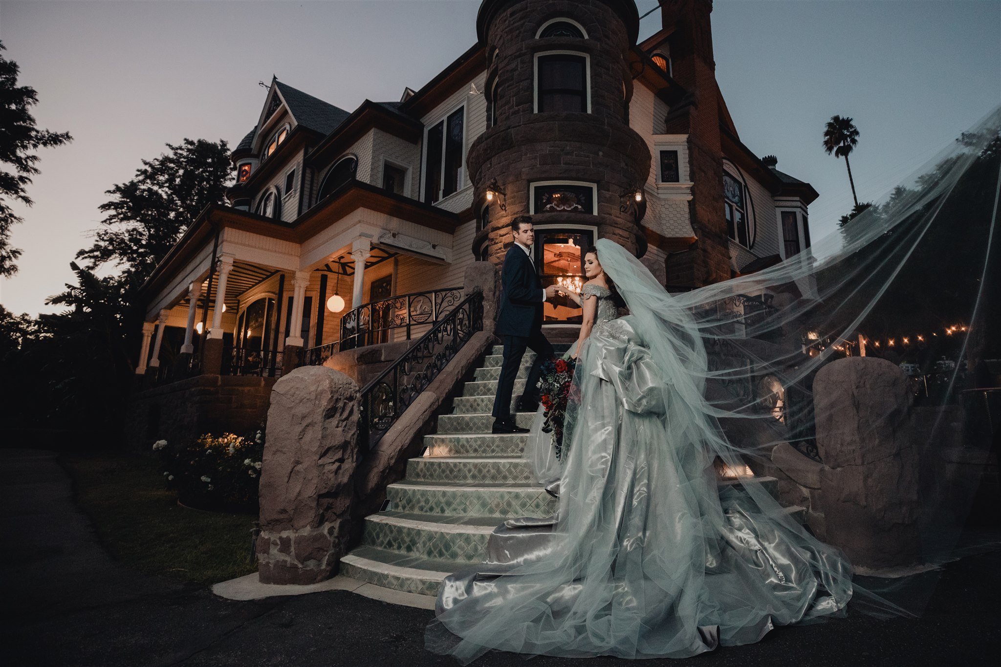 Bride &amp; Groom Wedding Portrait at Newhall Mansion taken by Lulan Studio