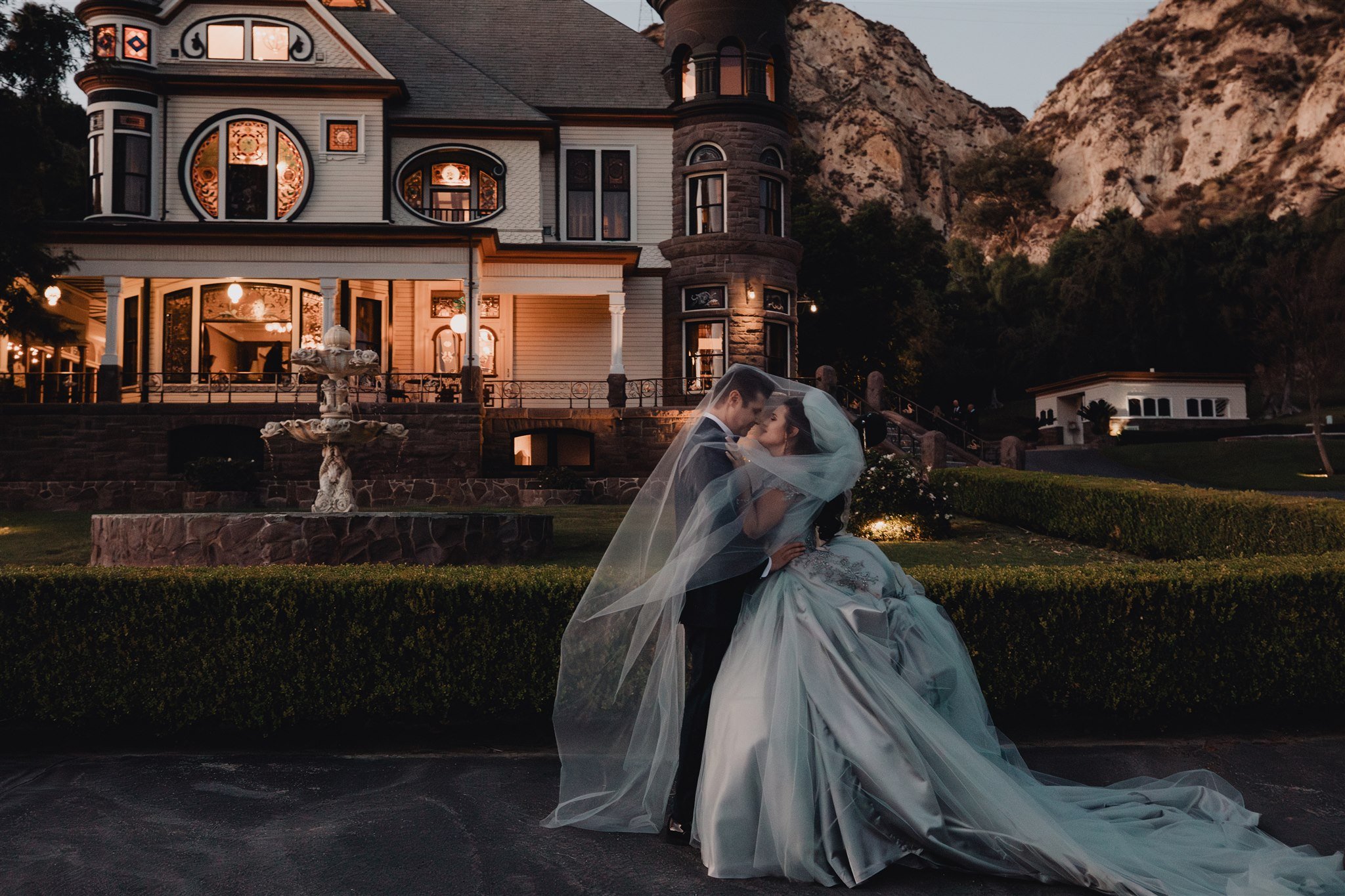 Bride &amp; Groom Wedding Portrait at Newhall Mansion taken by Lulan Studio