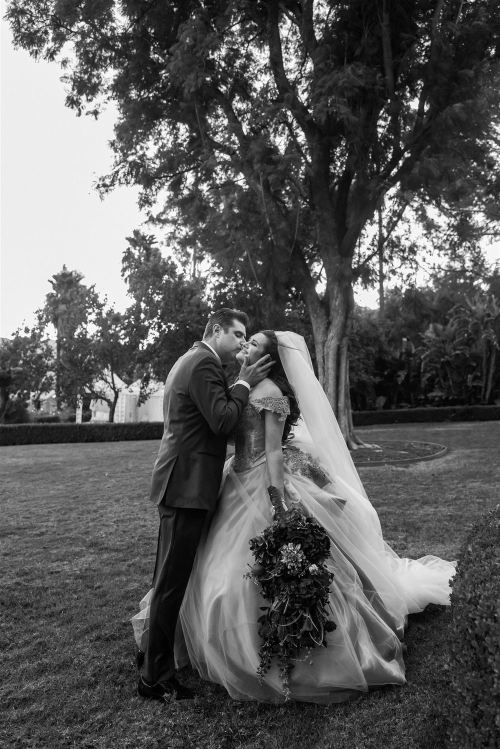 Bride &amp; Groom Wedding Portrait at Newhall Mansion taken by Lulan Studio