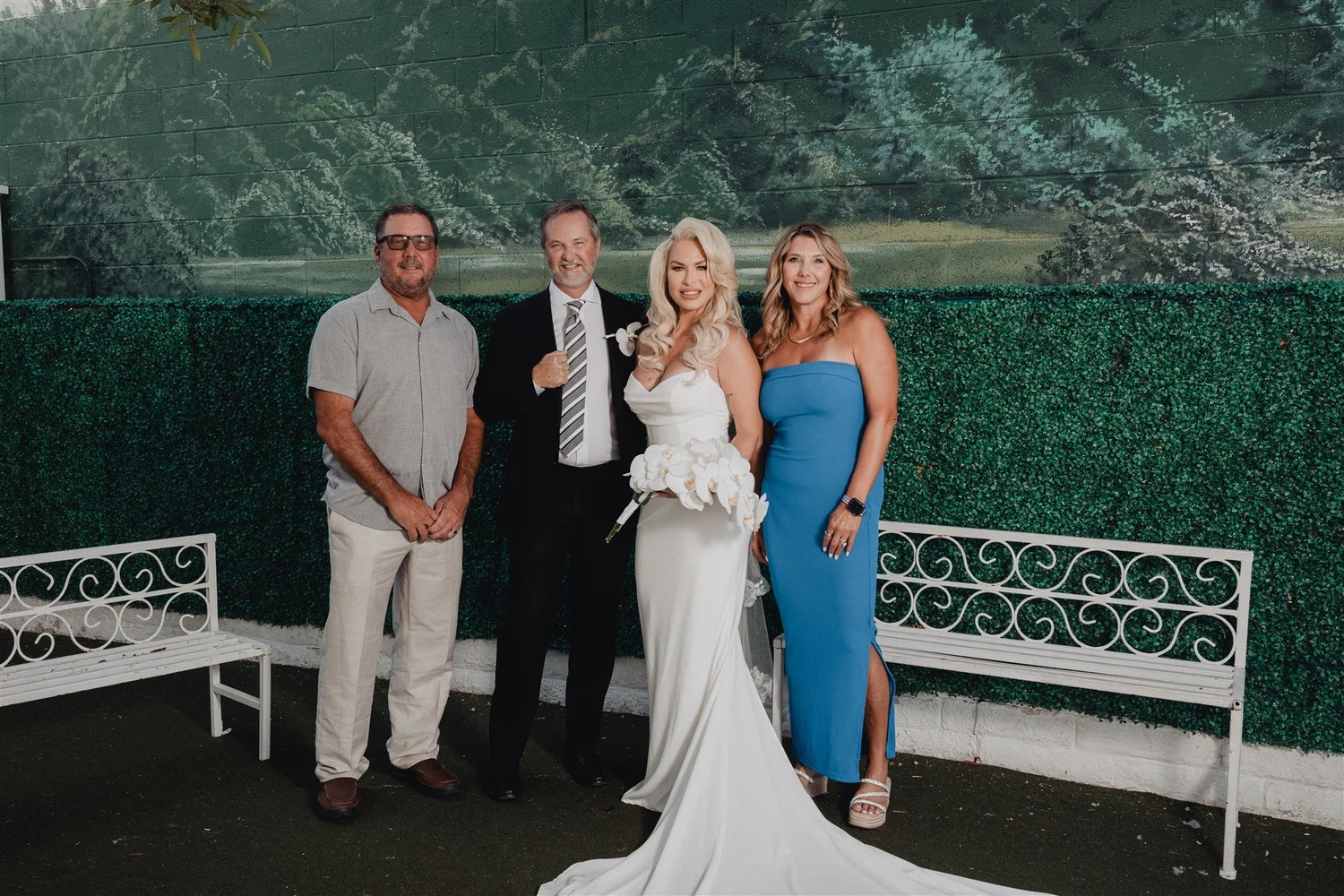 Wedding party portrait at A Little White Wedding Chapel, Las Vegas