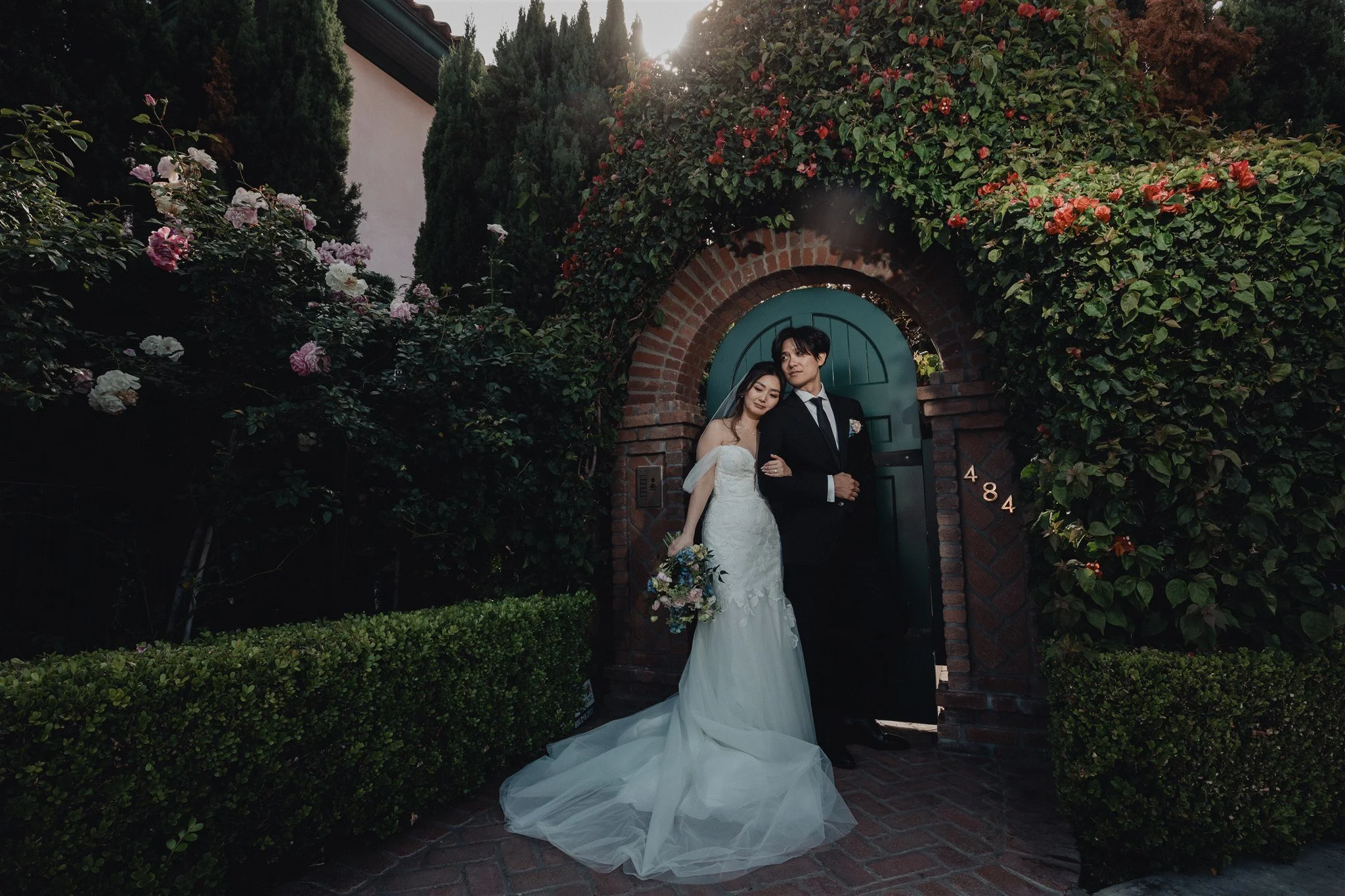 bride and groom wedding portrait at cuvier club by wedgewood weddings in la jolla, ca