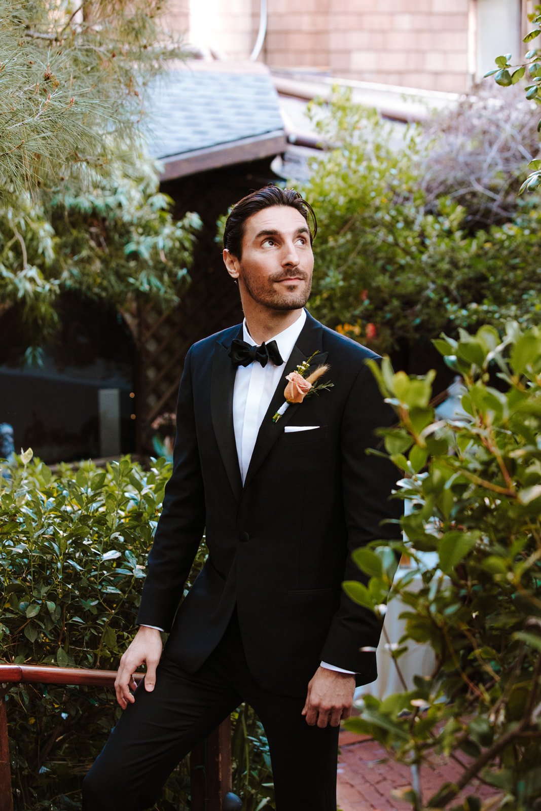 groom wedding portrait at the inn at the seventh ray in topanga, ca