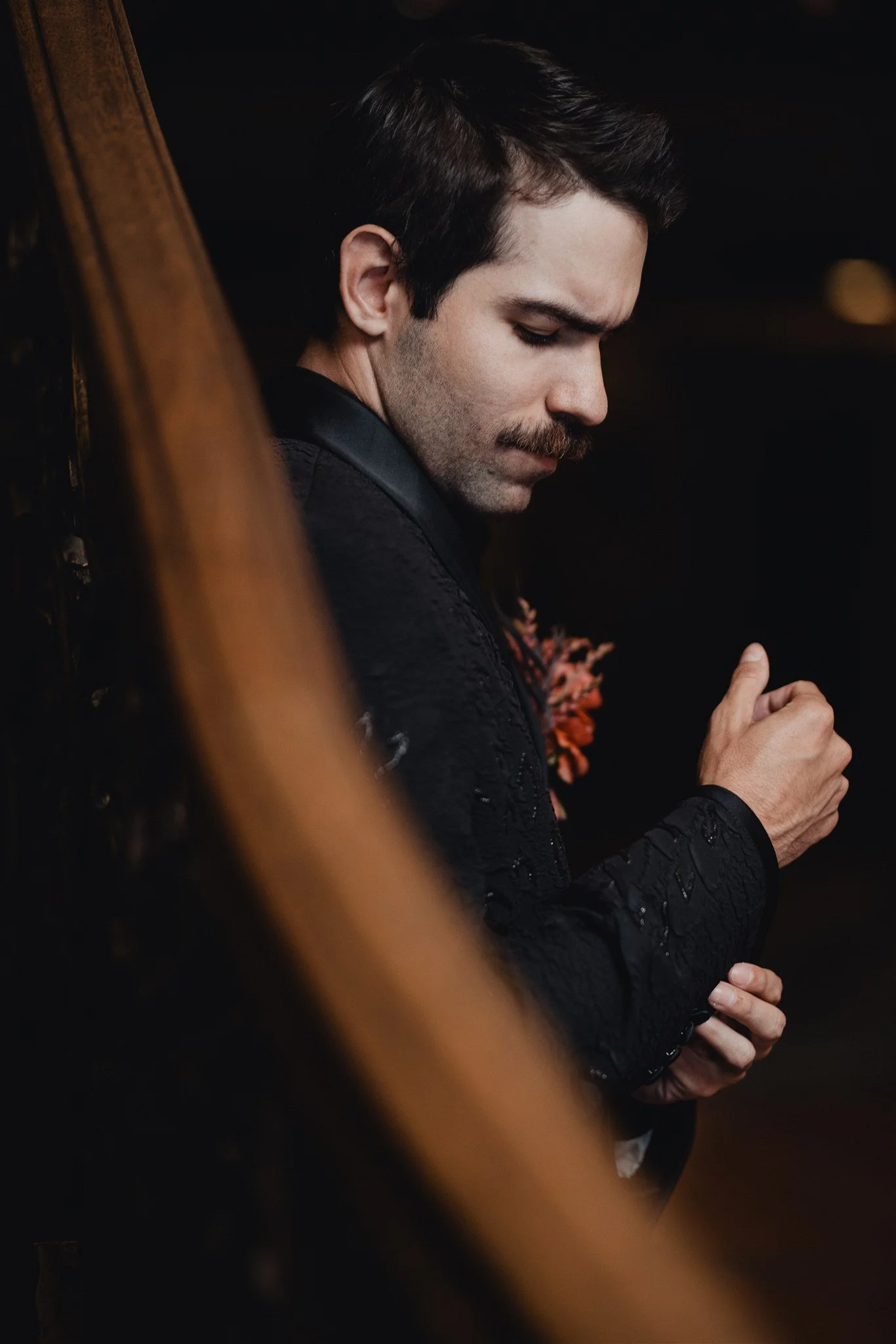 groom getting ready photos on his wedding day