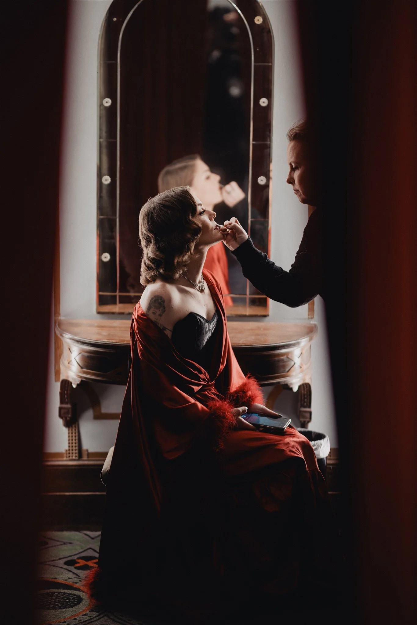 bride and groom getting ready photos on their wedding day