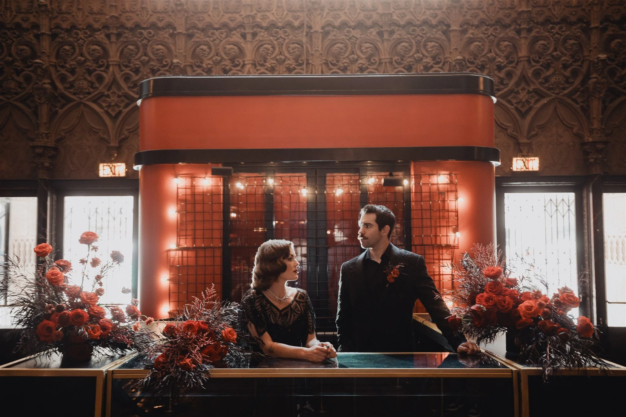 bride &amp; groom sweetheart photos on their wedding at united theater