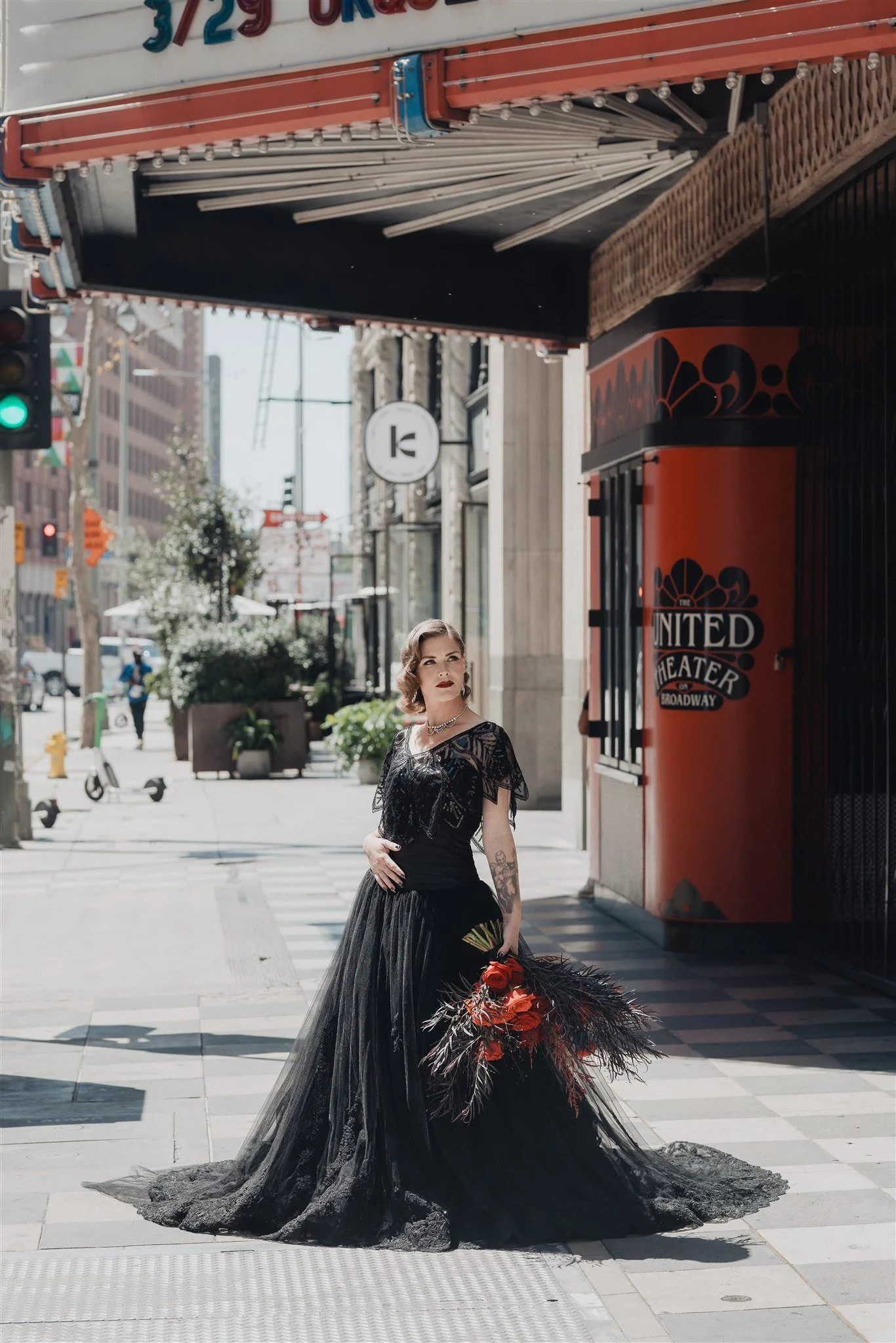 bride &amp; groom sweetheart photos on their wedding at united theater