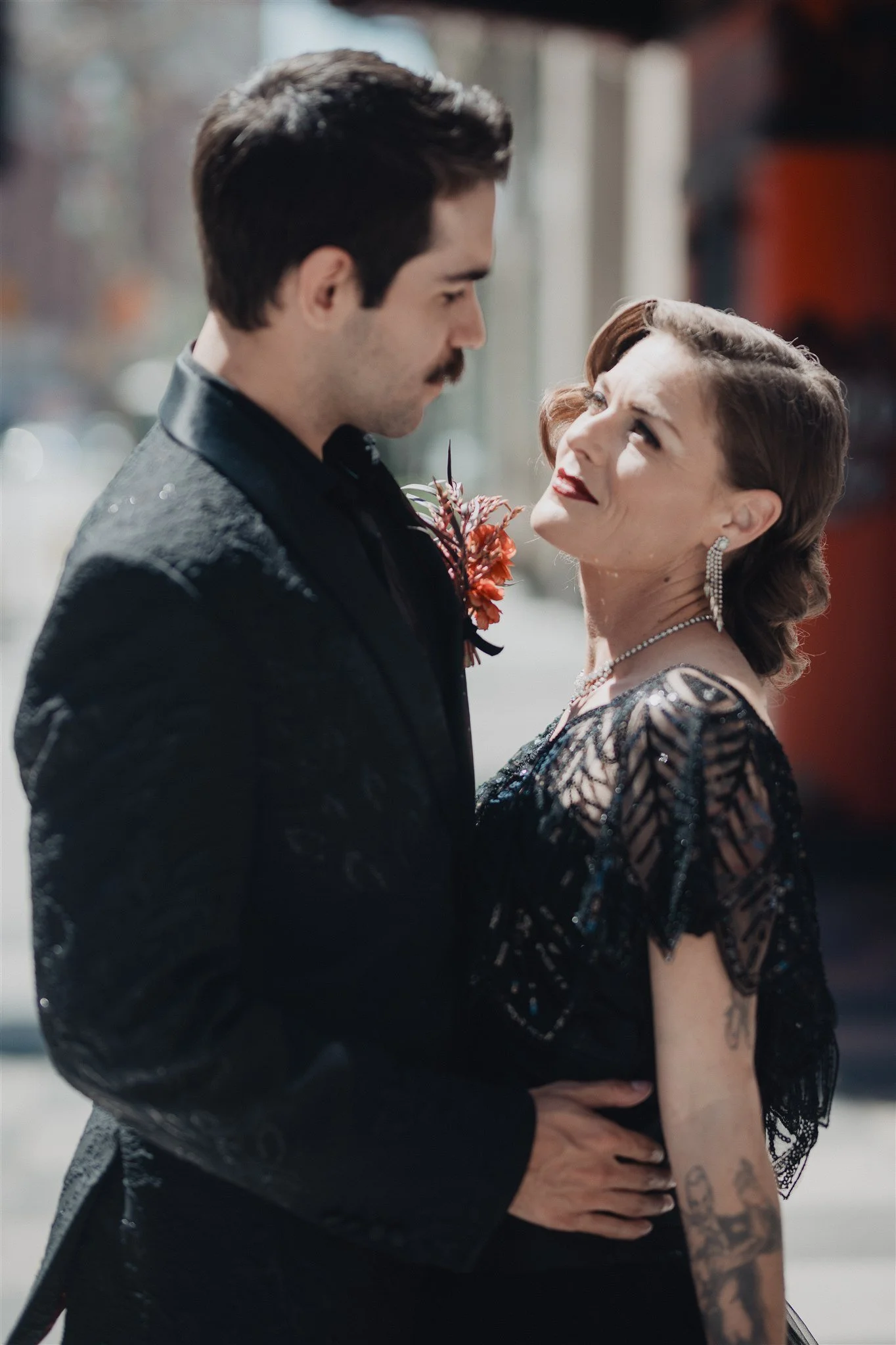 bride &amp; groom sweetheart photos on their wedding at united theater