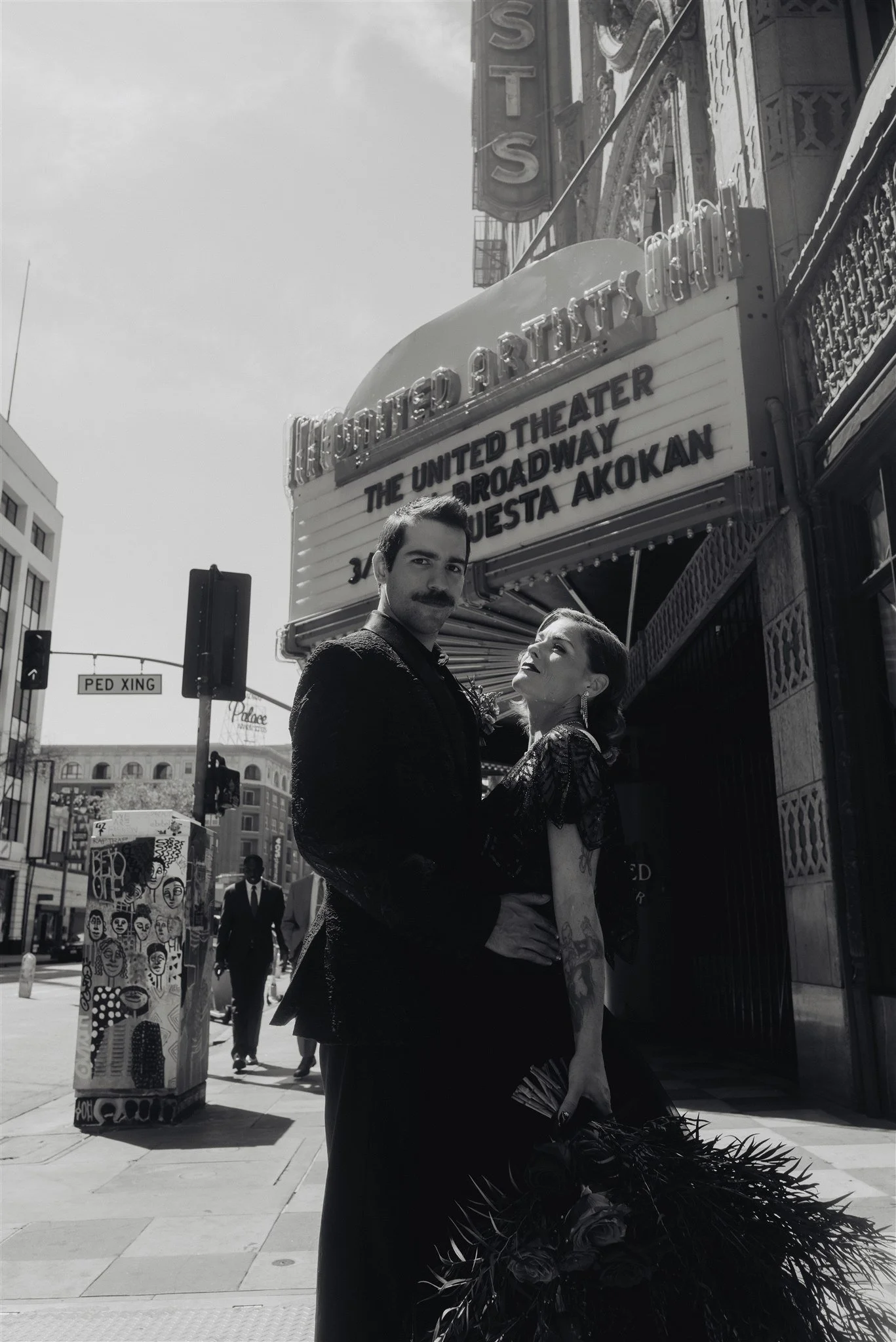 bride &amp; groom sweetheart photos on their wedding at united theater