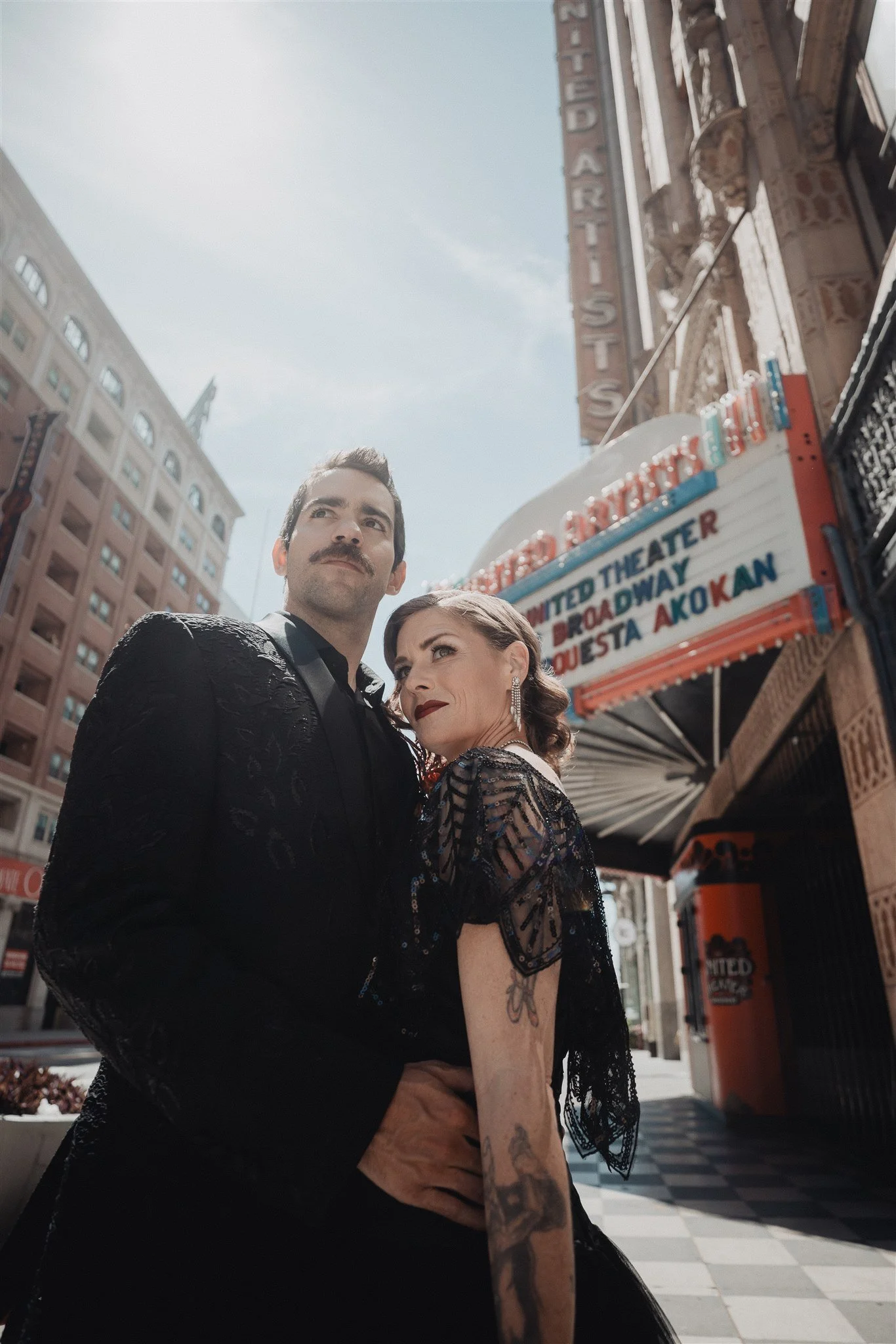 bride &amp; groom sweetheart photos on their wedding at united theater