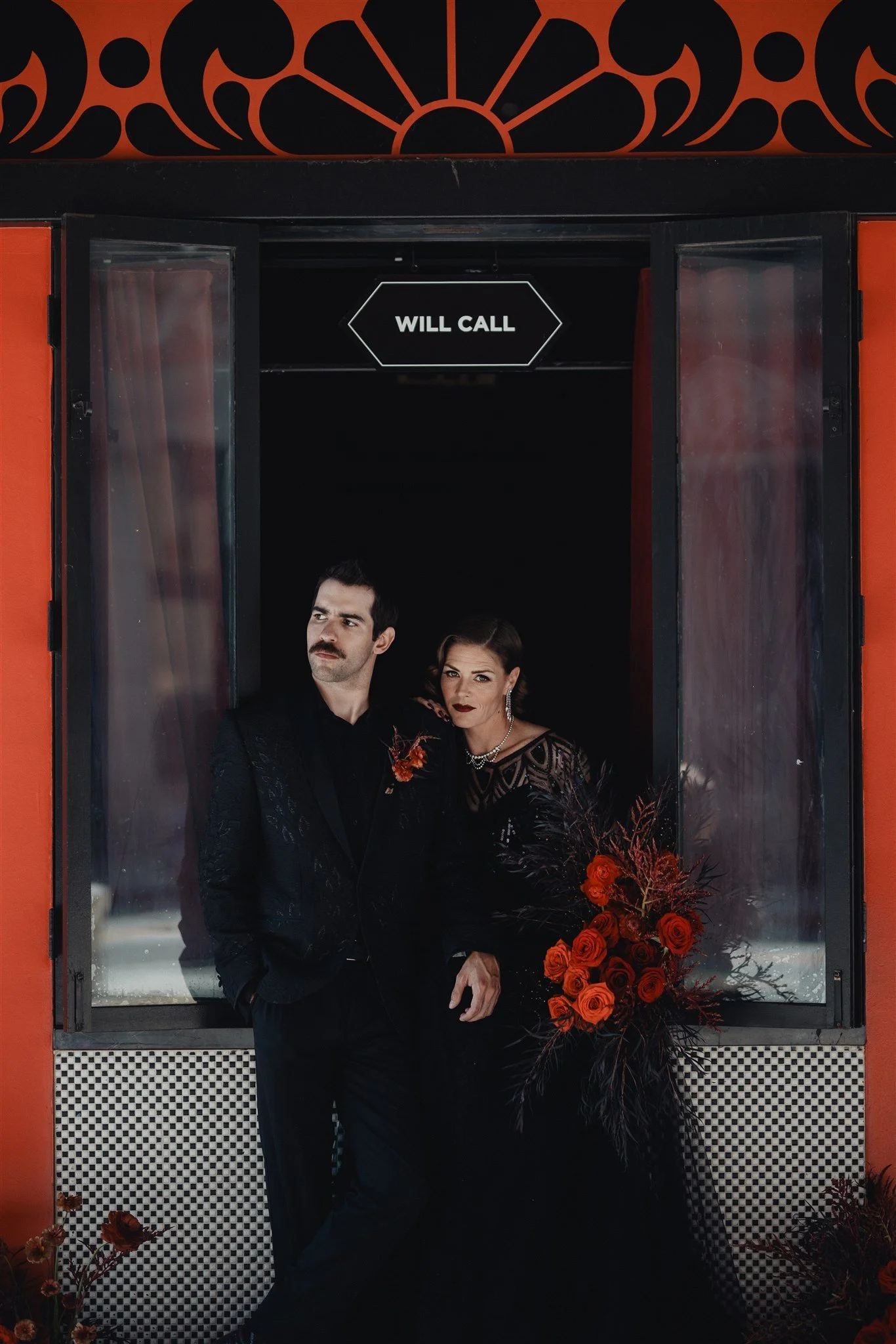 bride &amp; groom sweetheart photos on their wedding at united theater