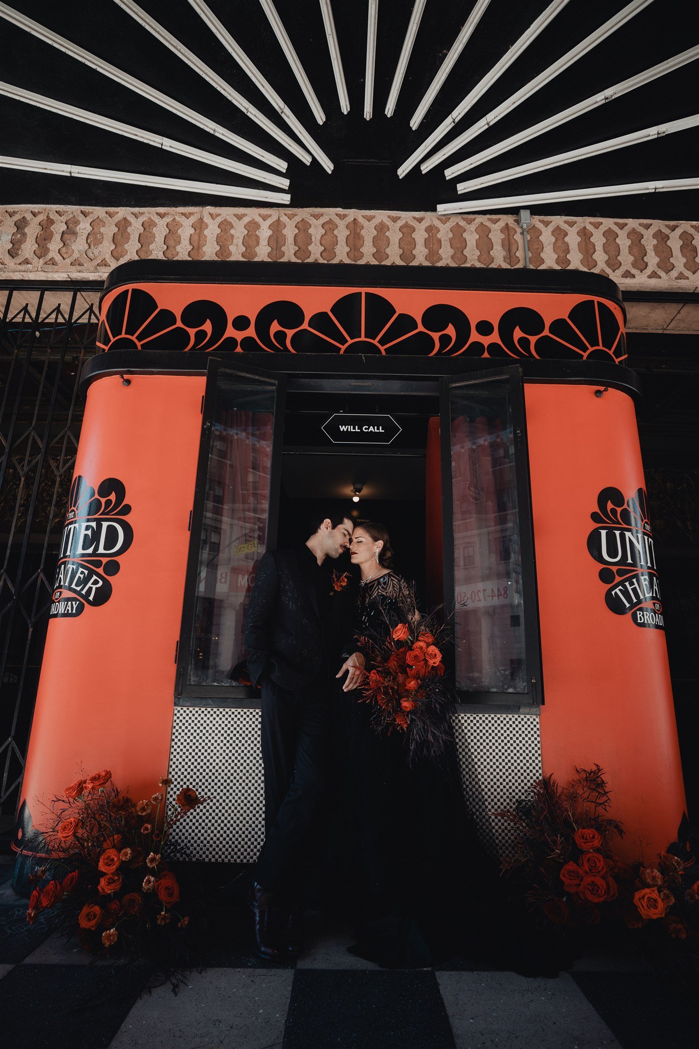 bride &amp; groom sweetheart photos on their wedding at united theater