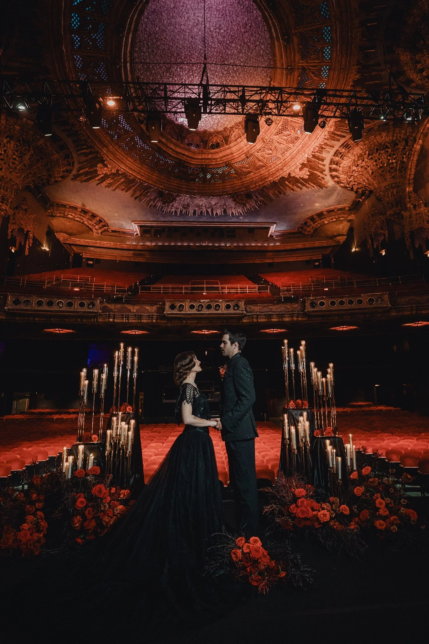 bride &amp; groom sweetheart photos on their wedding at united theater