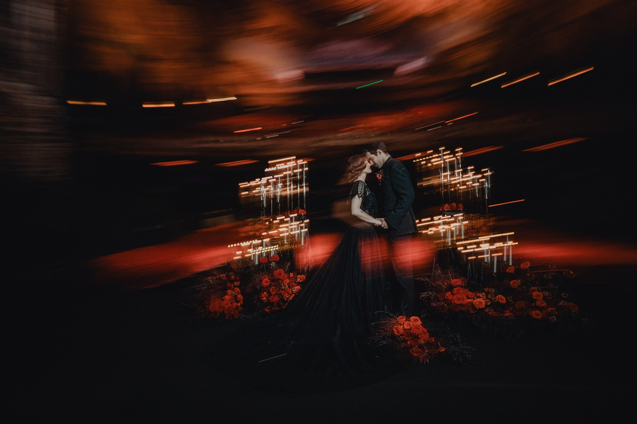bride &amp; groom sweetheart photos on their wedding at united theater