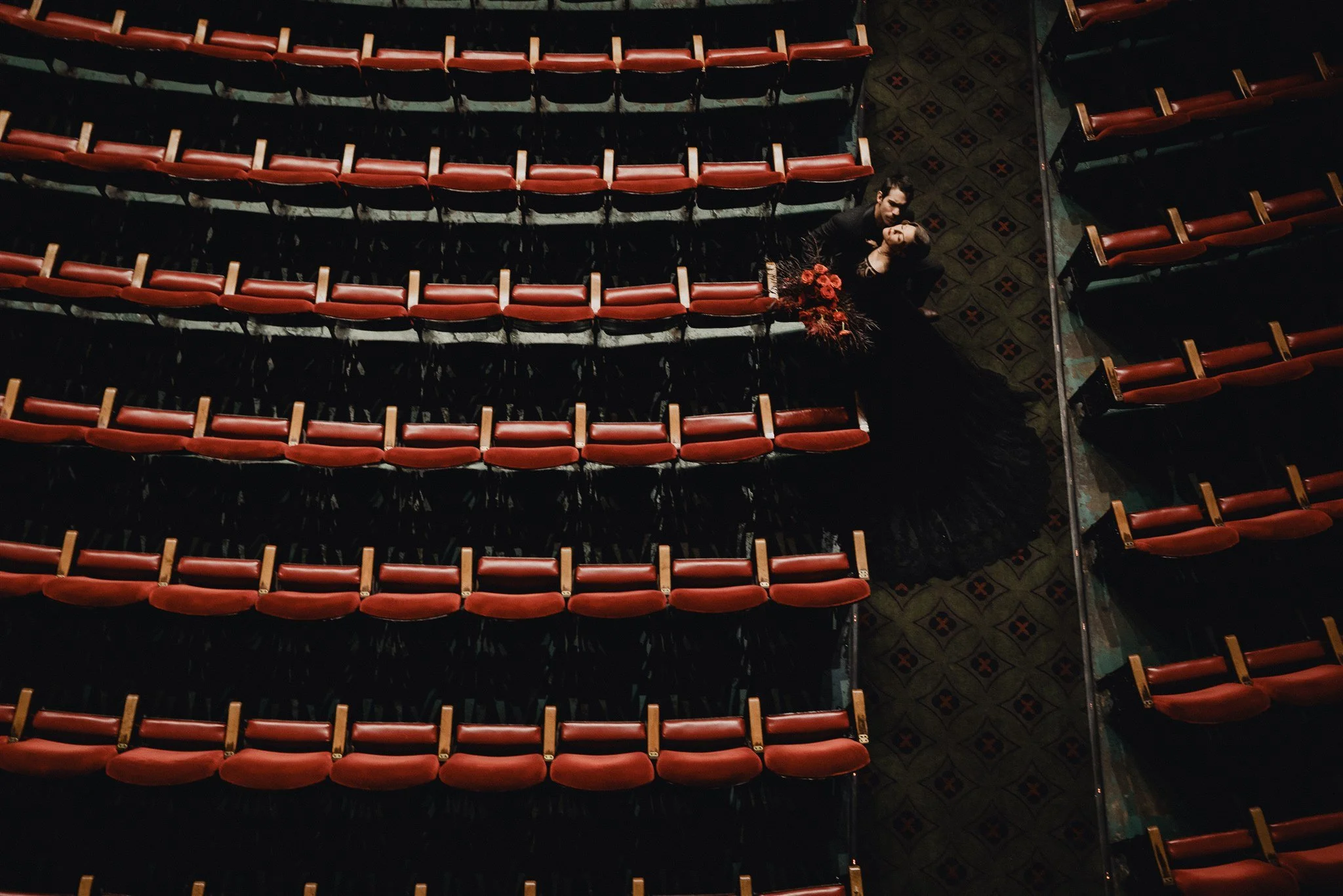 bride &amp; groom sweetheart photos on their wedding at united theater