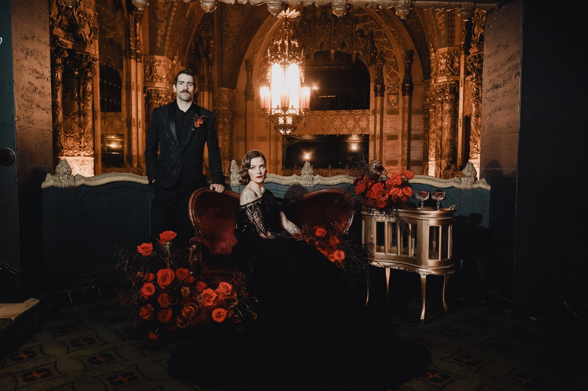 bride &amp; groom sweetheart photos on their wedding at united theater