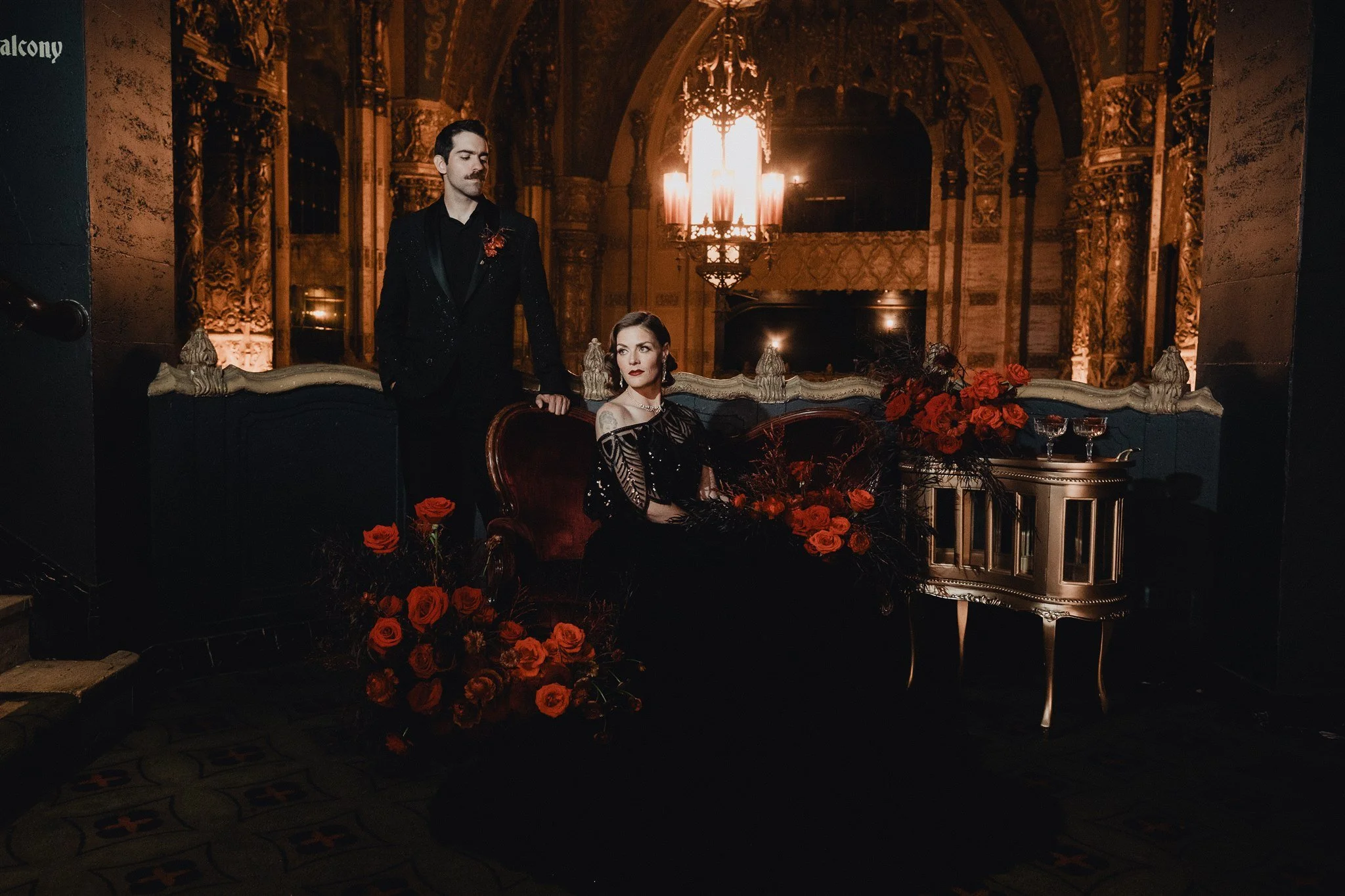 bride &amp; groom sweetheart photos on their wedding at united theater