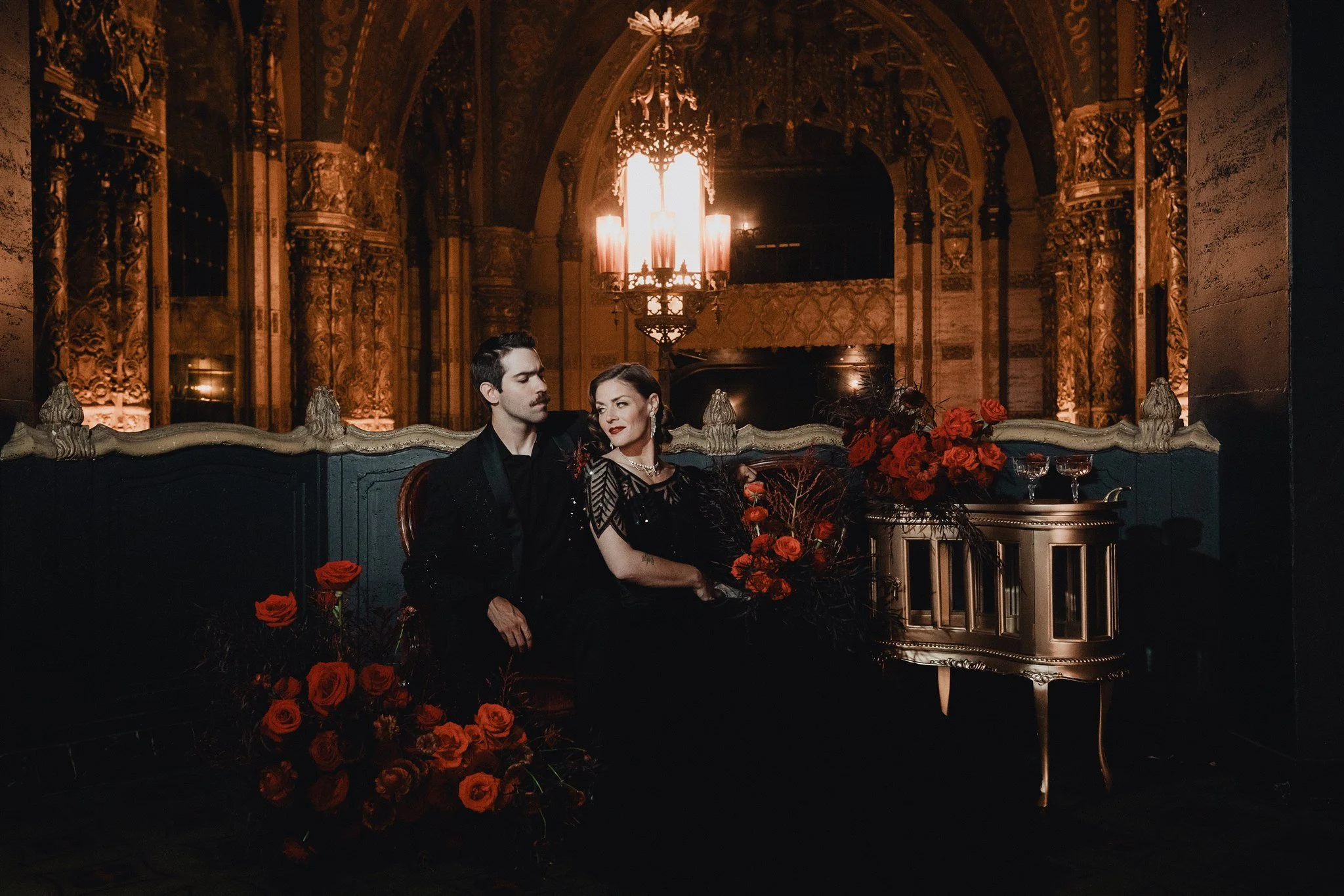 bride &amp; groom sweetheart photos on their wedding at united theater