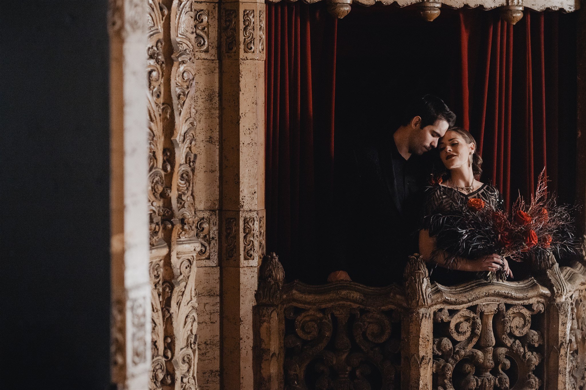 bride &amp; groom sweetheart photos on their wedding at united theater