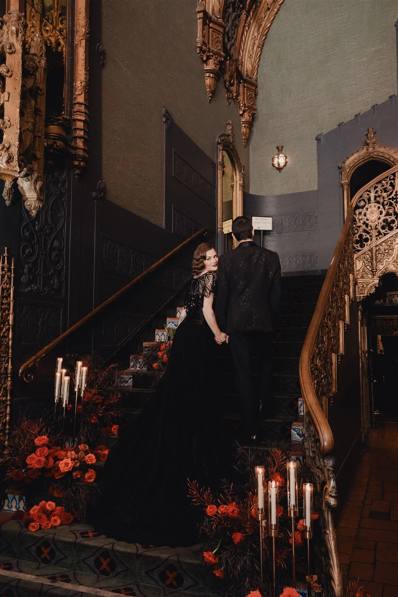bride &amp; groom sweetheart photos on their wedding at united theater