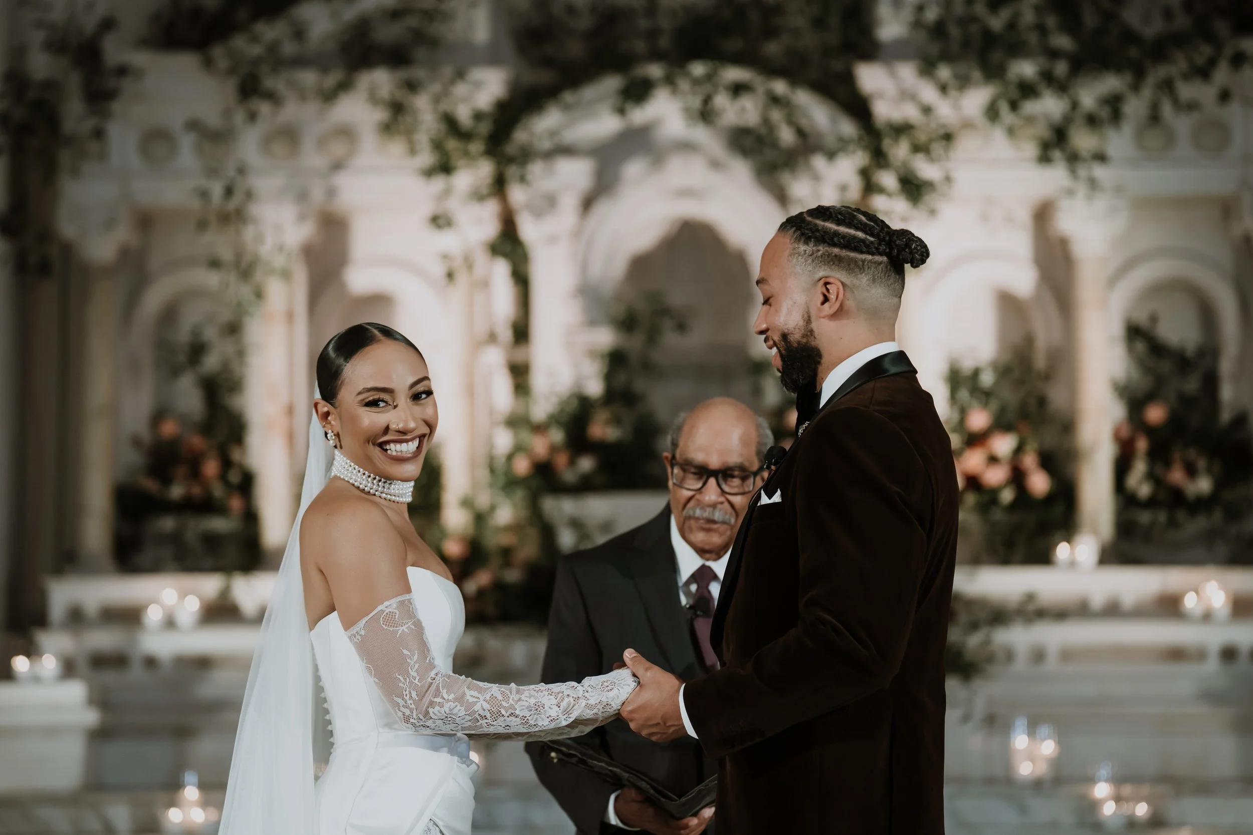 wedding ceremony at vibiana in los angeles