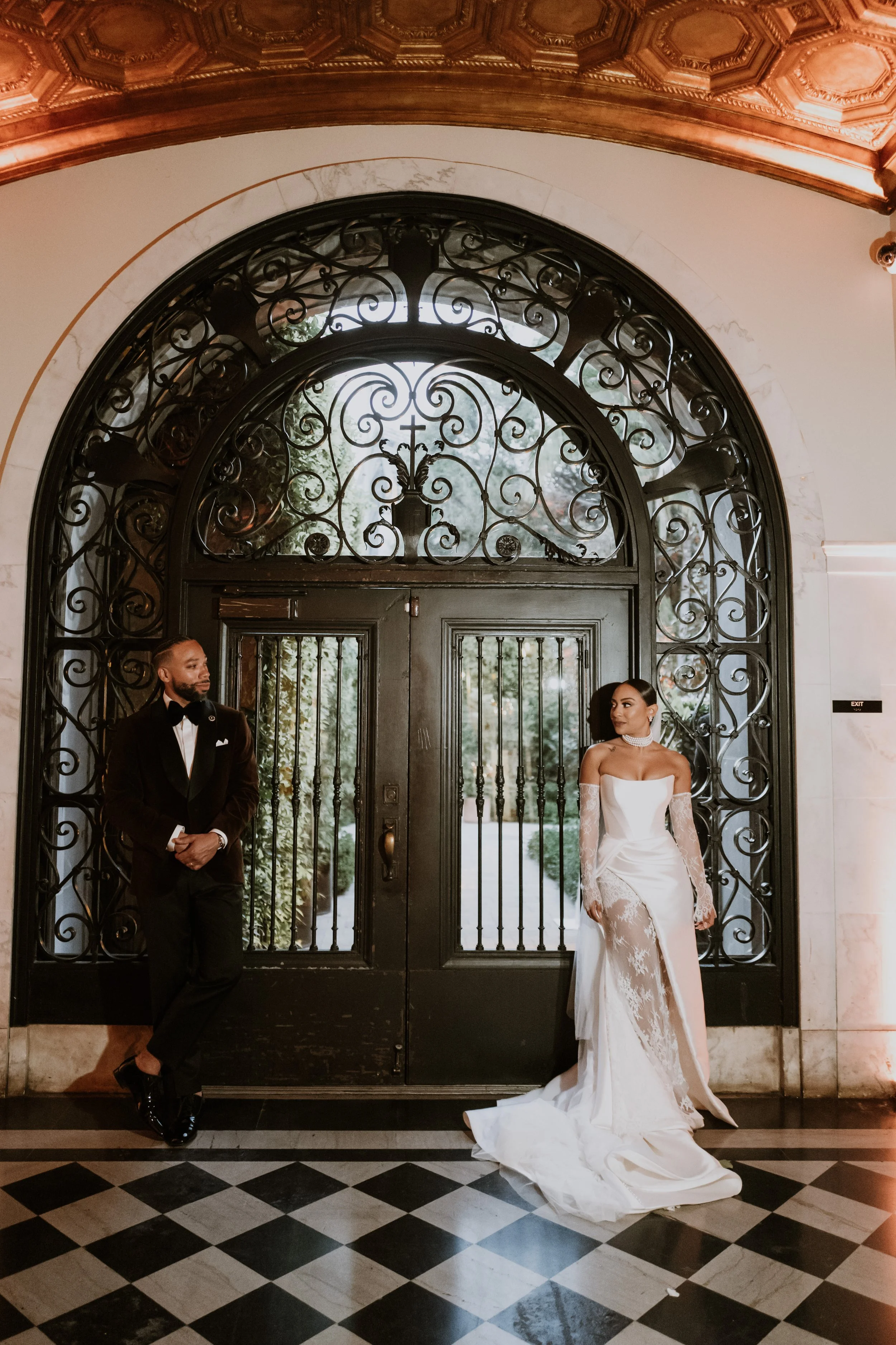bride and groom portraits on their wedding day