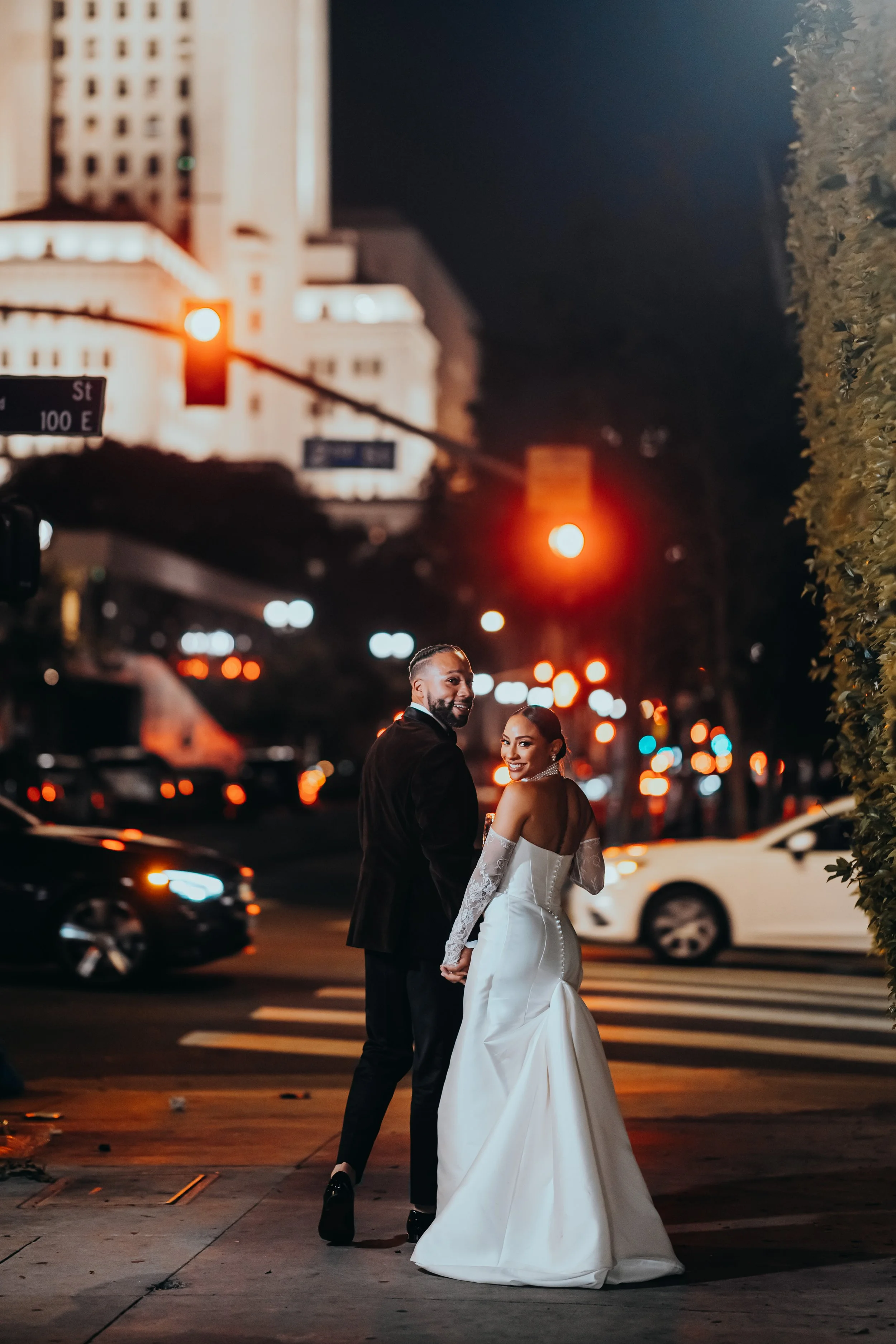 bride and groom portraits on their wedding day