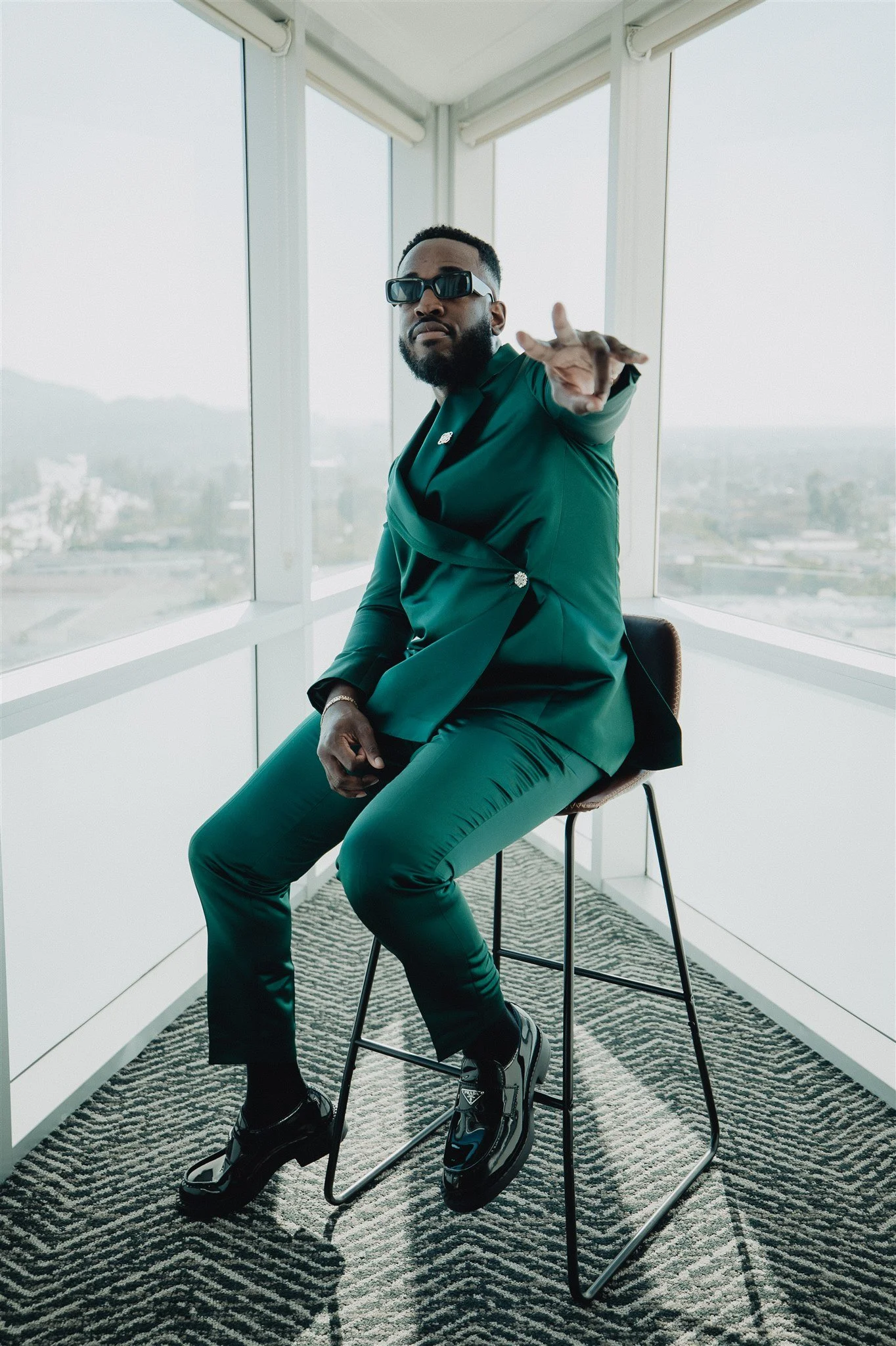 groom portrait on his wedding day at vertigo LA